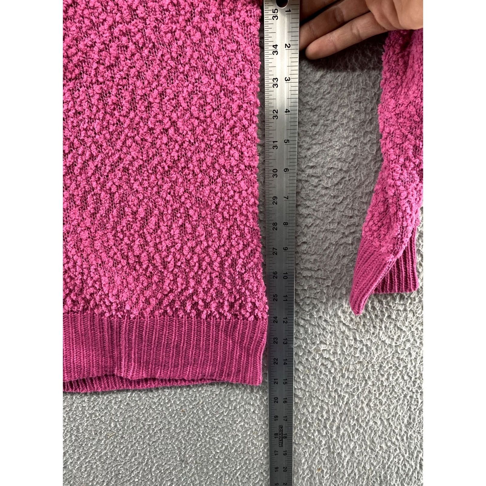 Vintage Maurices Hoodie Sweater Pink Women's L Knit Long Sleeve V-Neck Pullover Casual Size L / US 10 / IT 46 - 4 Thumbnail