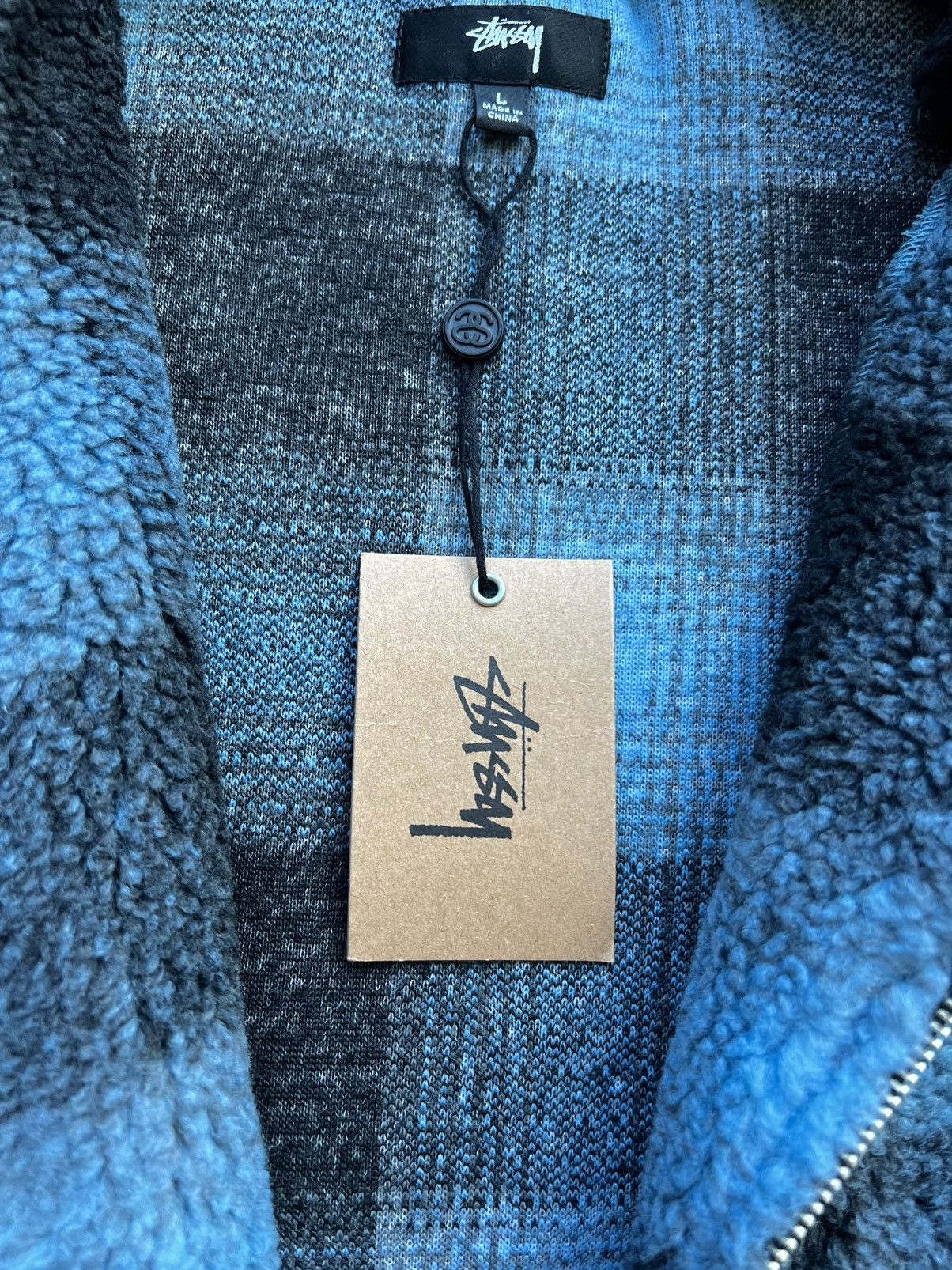 Stussy Stussy Shadow Plaid Zip Sherpa Shirt “Blue” Large Size US L / EU 52-54 / 3 - 5 Thumbnail