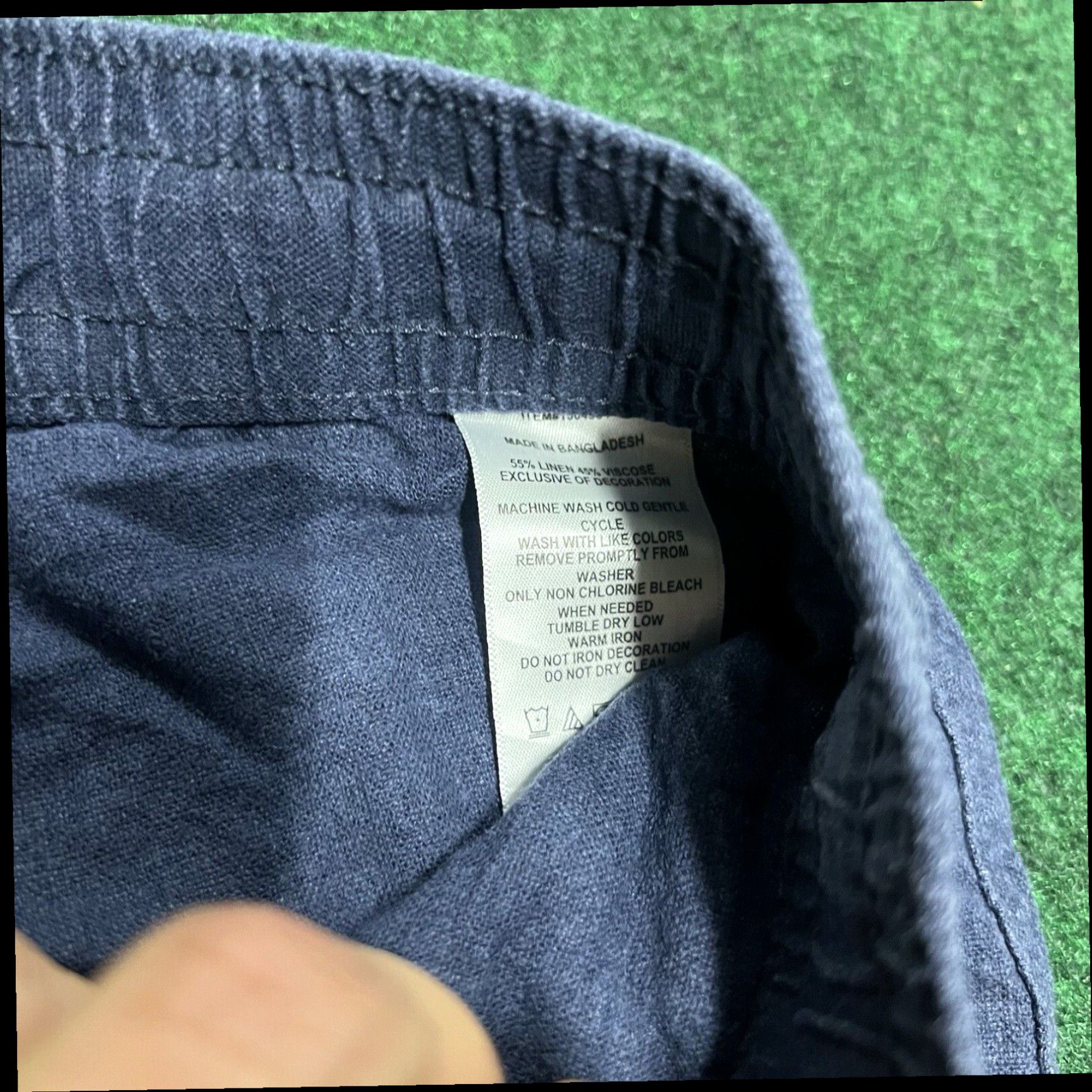 Nautica Nautica Shorts Womens Size M Navy Linen Blend Pull on Drawtring Pockets Casual Size 32" / US 10 / IT 46 - 6 Thumbnail