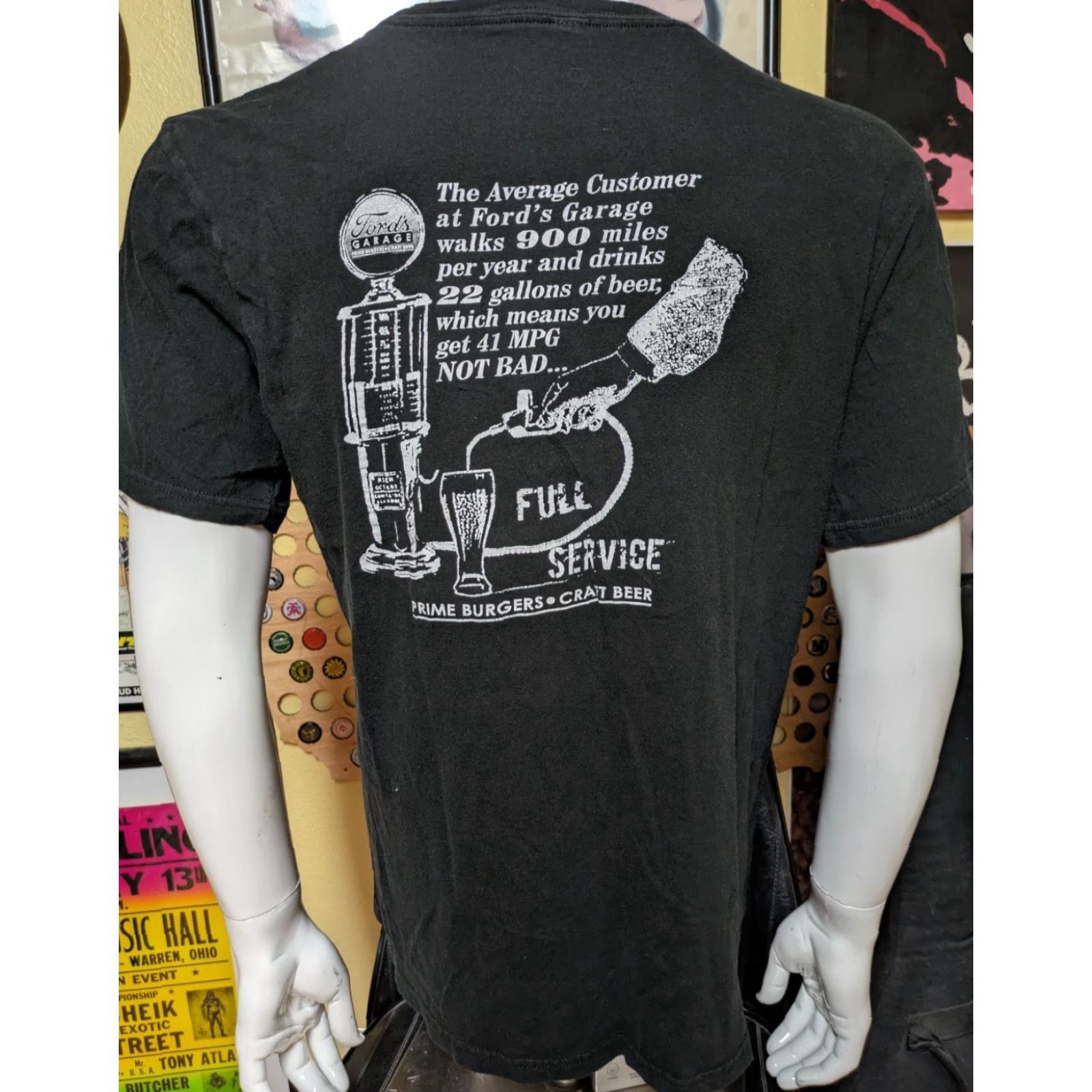 Garage Ford's Garage Estero FL T Shirt Mens M Black Crew Neck Short Sleeve Cars Bars Restaurants Size US M / EU 48-50 / 2 - 3 Thumbnail