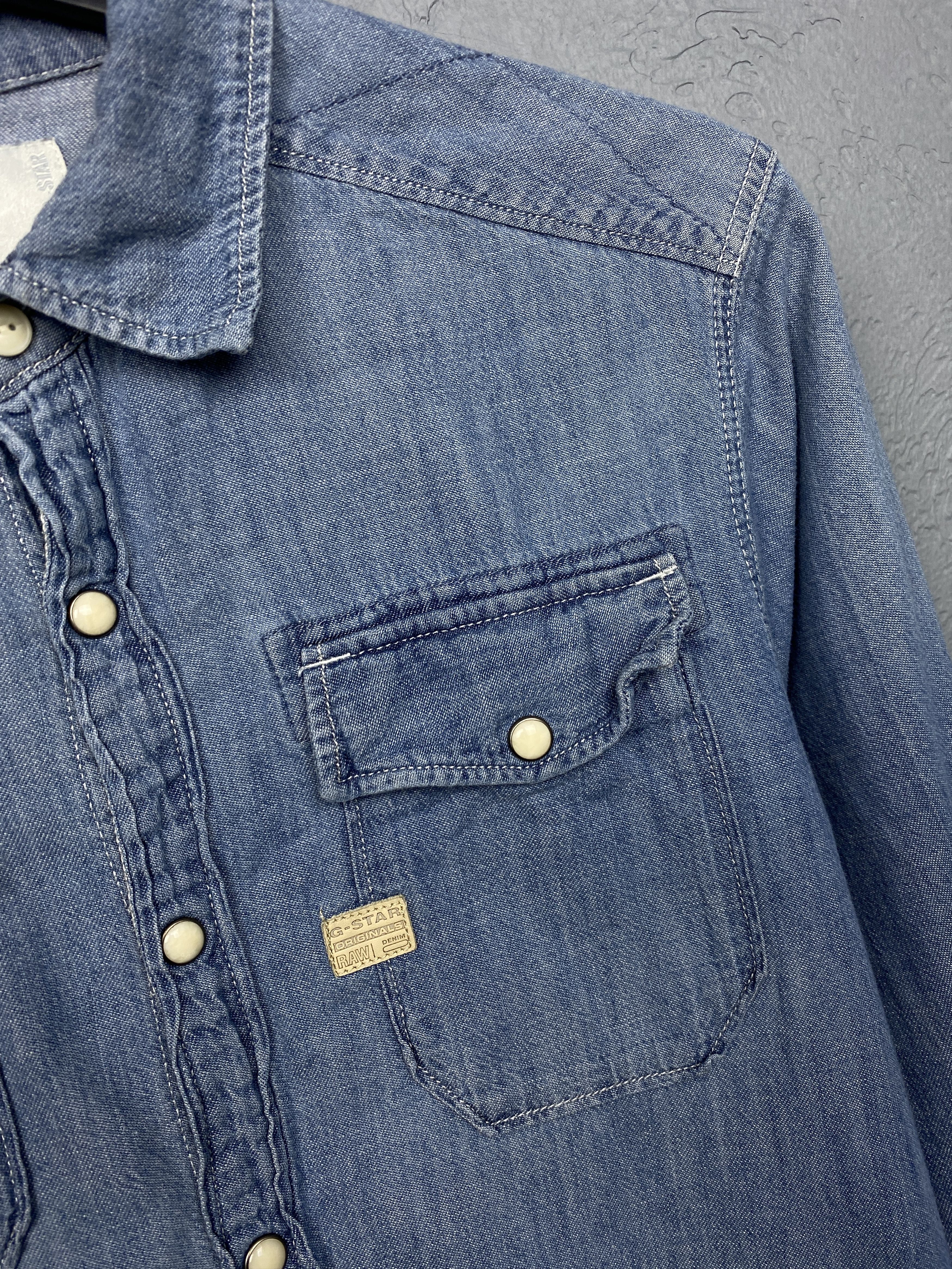 G-Star G Star Raw Vintage Mens Denim Long Sleeve Shirt Y2K Size US XS / EU 42 / 0 - 3 Thumbnail