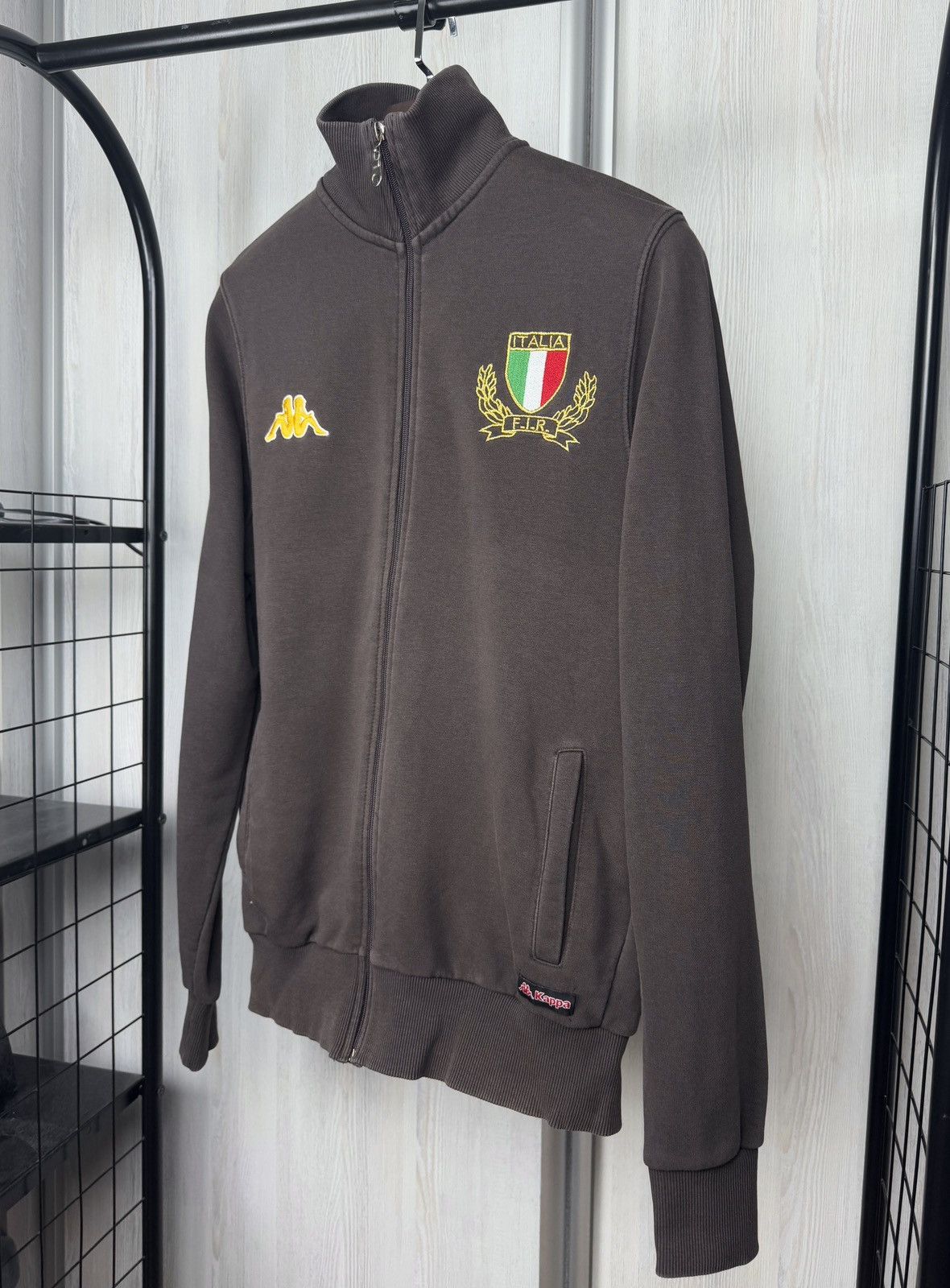 Kappa Kappa Brown vintage big logo full zip cotton pullover Size US L / EU 52-54 / 3 - 7 Thumbnail