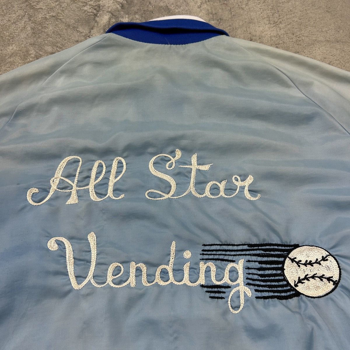 Vintage 1980s Thrashed Baseball Chainstitch Varsity Jacket Size US L / EU 52-54 / 3 - 25 Thumbnail