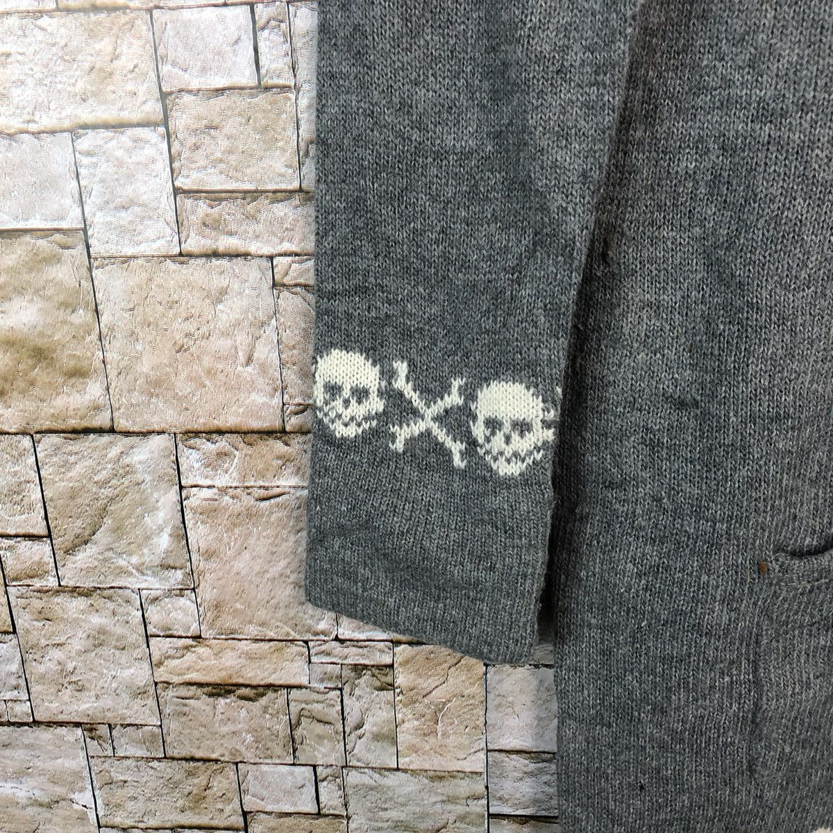 Japanese Brand S.I.D skull Grey Hoodie knitwear sweater #A518 Size S / US 4 / IT 40 - 8 Thumbnail