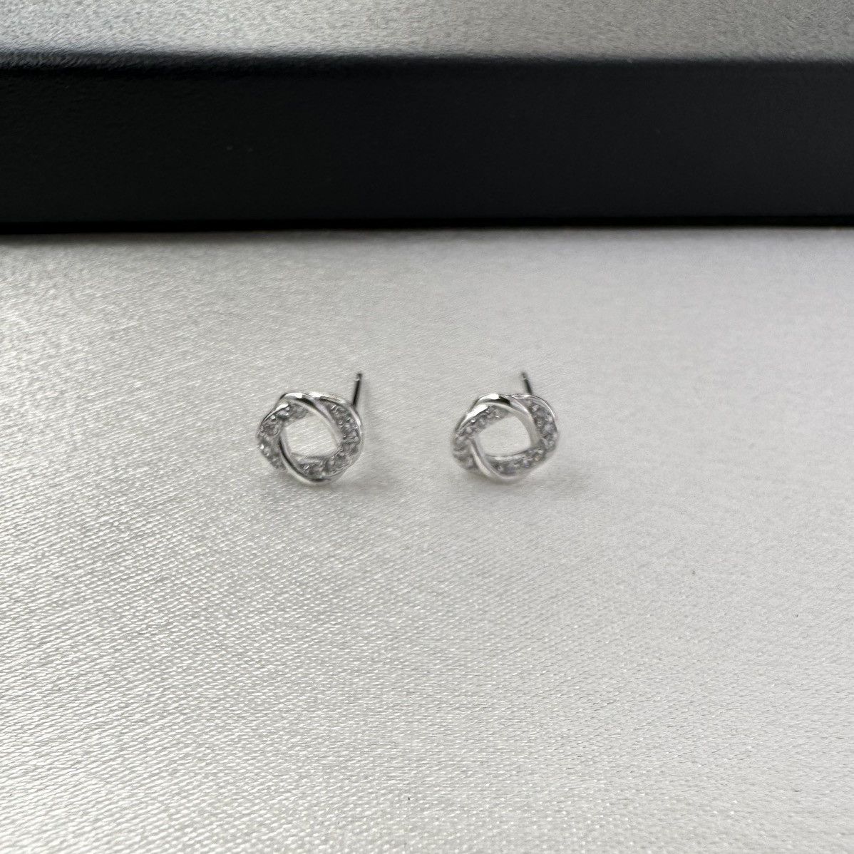 Designer Small Tiny CZ Geometric Stud Earrings for Women Size ONE SIZE - 1 Thumbnail
