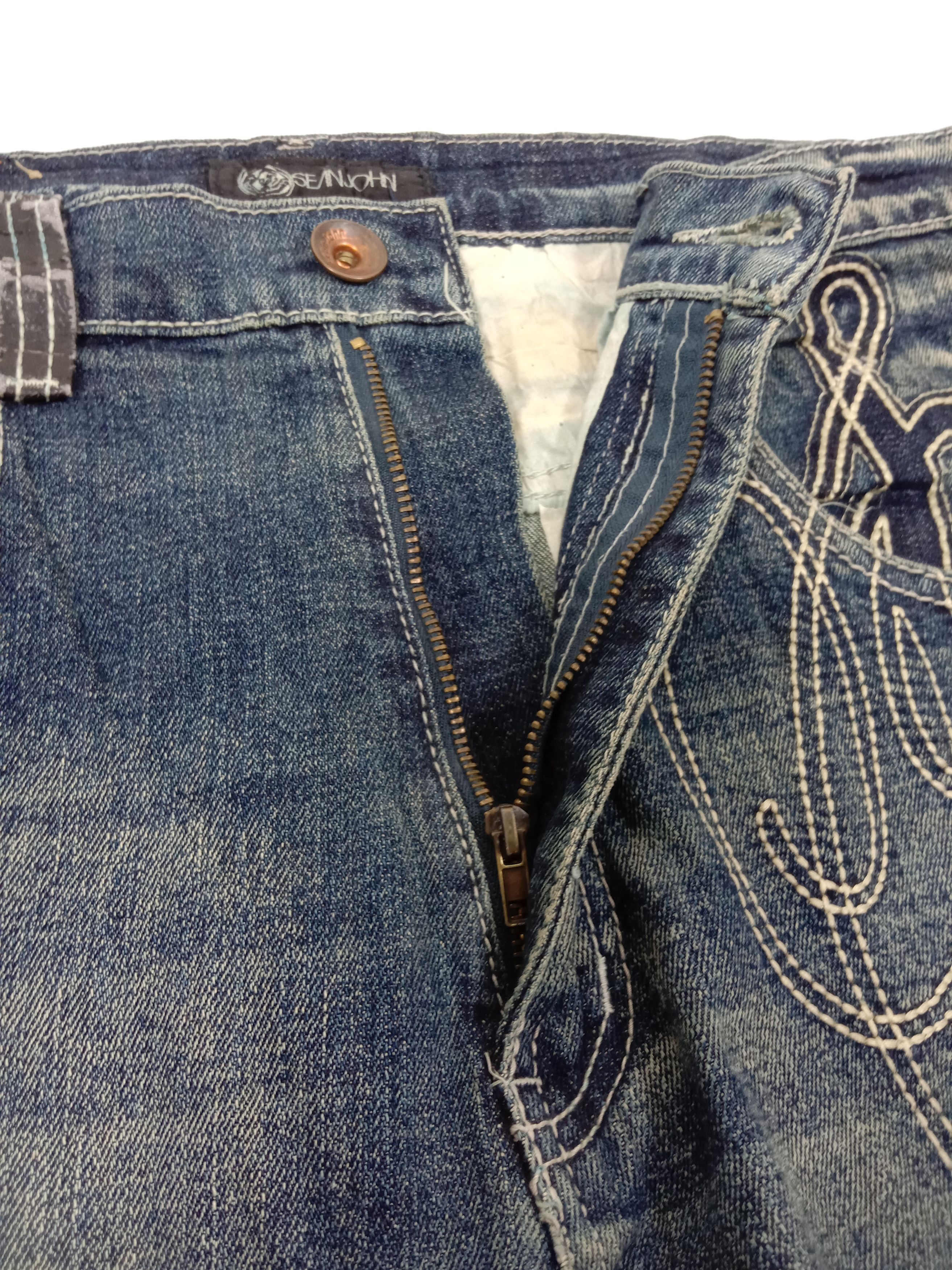 Sean John Sean John Big Logo Distressed Design Jeans Rusty Blue Denim Size US 34 / EU 50 - 9 Thumbnail