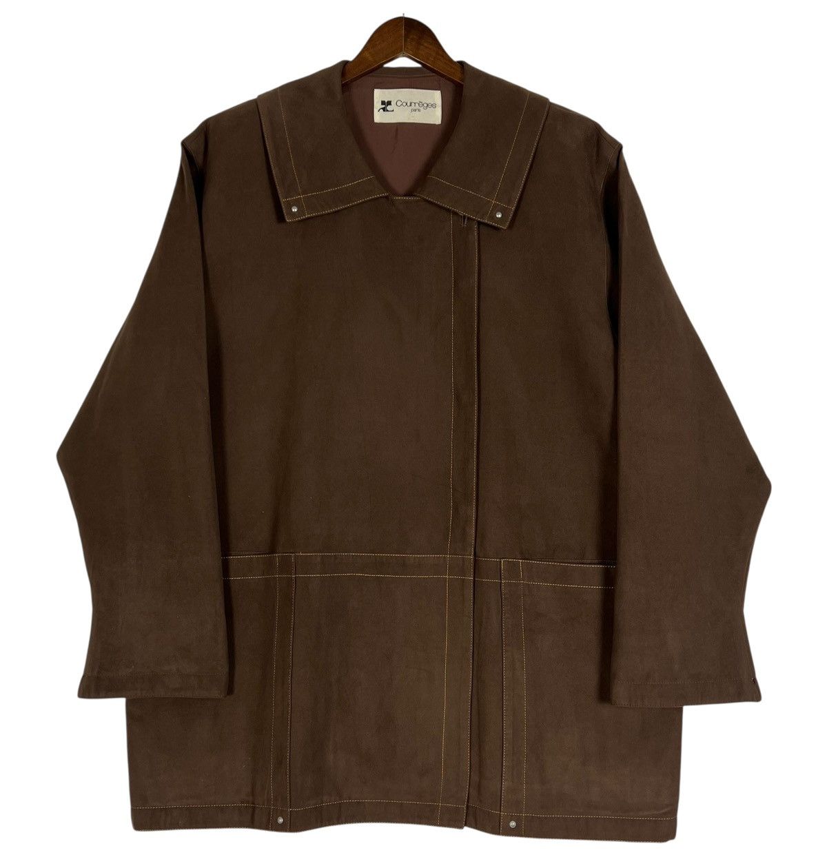 Courreges Vintage Courreges 80s Moleskin Long Coat Size M / US 6-8 / IT 42-44 - 1 Thumbnail