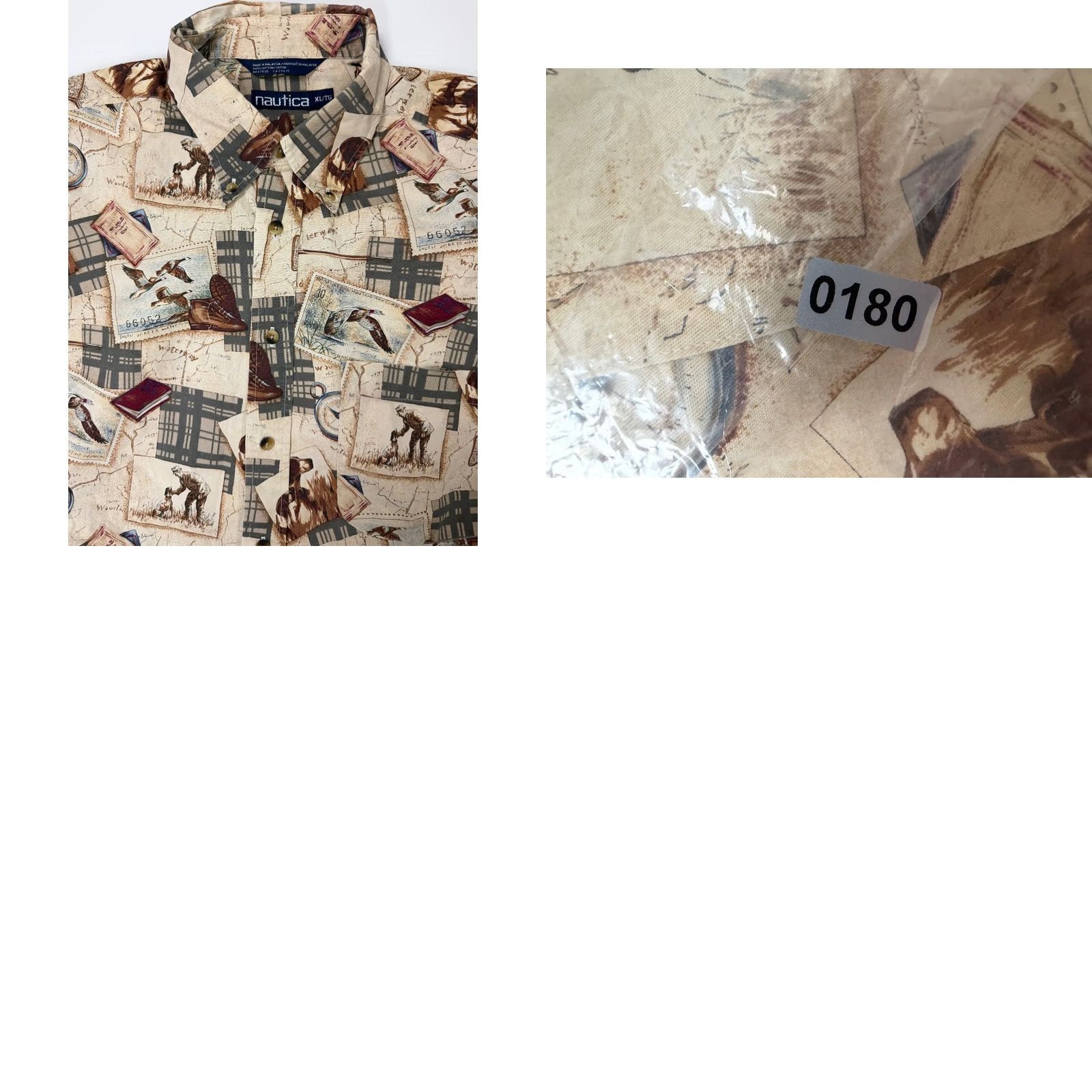 Nautica VINTAGE Nautica Shirt Men XL Beige 90s Hunting Dog Graphic Print Button-Up Oversized Collection Retro Hipster Weathered Mens Size US XL / EU 56 / 4 - 10 Thumbnail