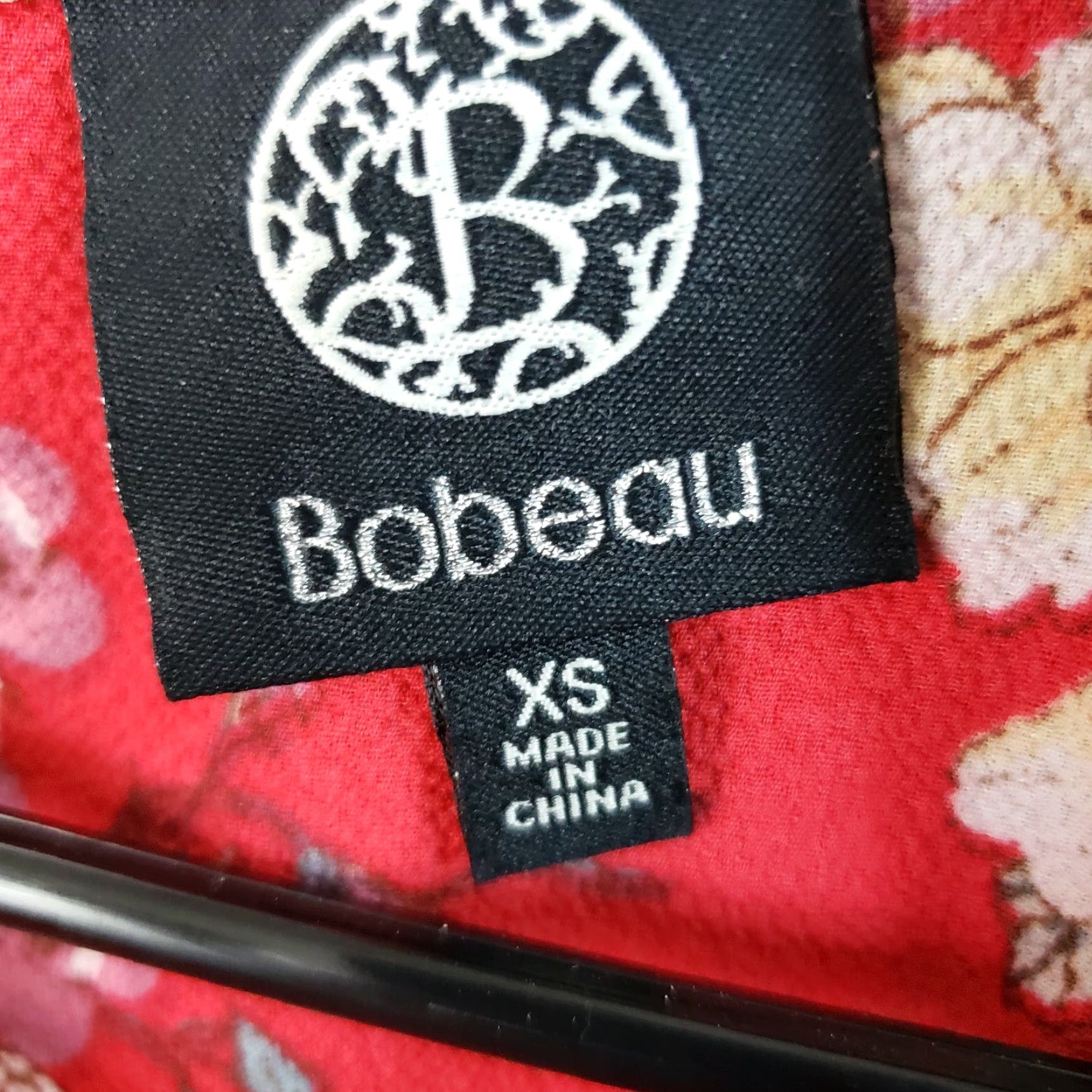 Vintage Bobeau Blouse XS Red Pink Floral Keyhole Layered Sleeves Womens Shirt Size XS / US 0-2 / IT 36-38 - 4 Thumbnail