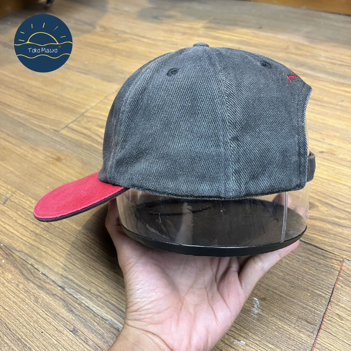 Nike × Vintage Vintage Nike 1990’s Metal Swoosh Cap Red Visor - Black Size ONE SIZE - 6 Thumbnail