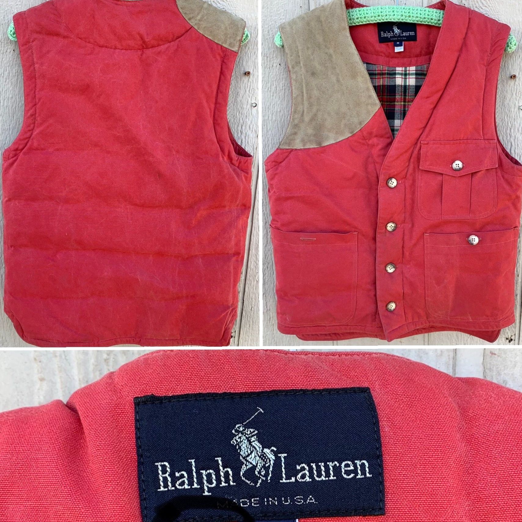 Ralph Lauren VINTAGE Ralph Lauren Vest Hunting Outdoor Plaid Lined Cotton M Men USA Shirt? Size US M / EU 48-50 / 2 - 5 Thumbnail