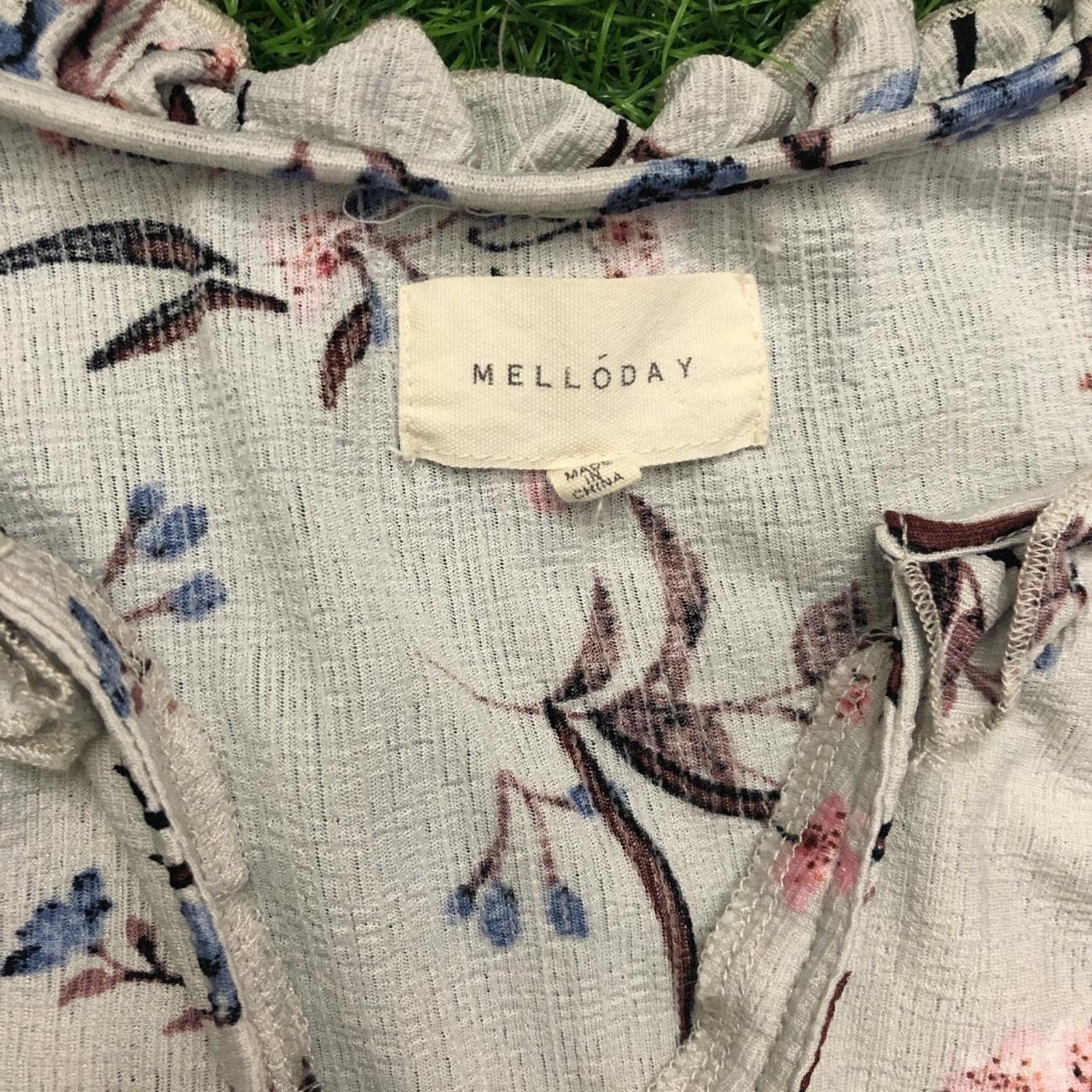 Other Women's Grey Floral Melloday Blouse Size L / US 10 / IT 46 - 4 Thumbnail