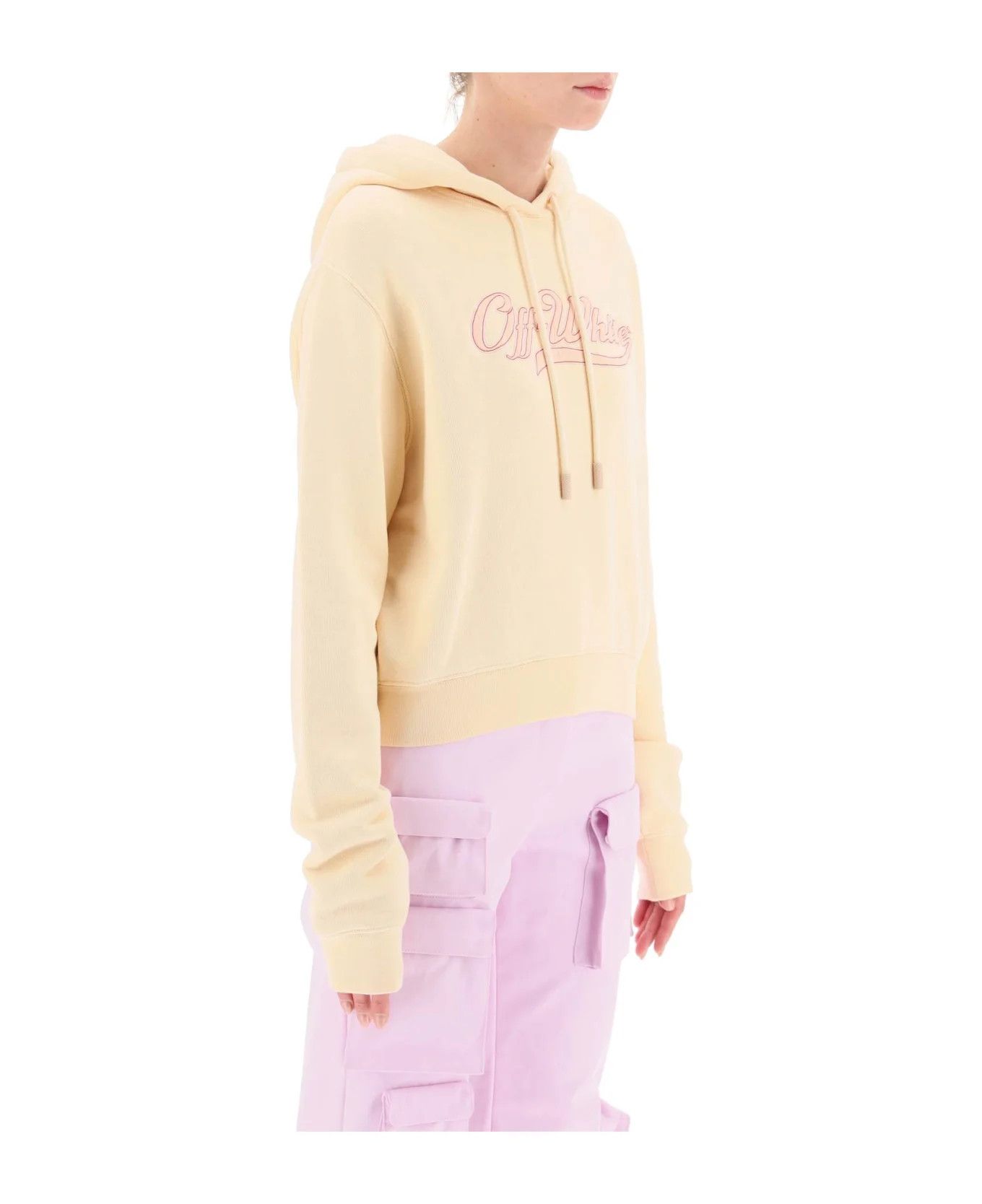 Off-White o1y1225 Logo Hoodie in Sand Size S / US 4 / IT 40 - 2 Thumbnail