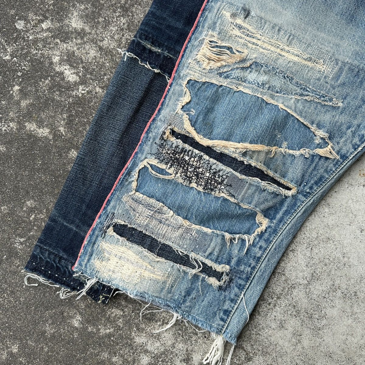 Kapital 2018 Kiro Hirata Boro Crash Jeans Denim Surf jort capris Size US 37 - 3 Thumbnail