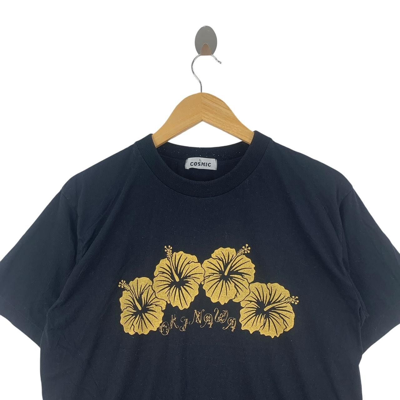 Vintage Vintage 80’ COSMIC OKINAWA HIBISCUS Flowers Tee Shirt Top Size L / US 10 / IT 46 - 2 Thumbnail