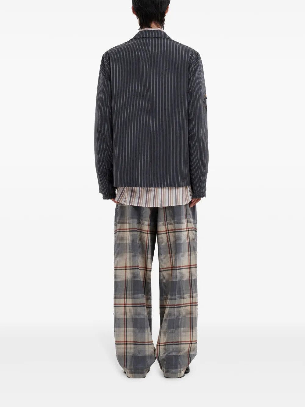 Marni o1w1db11125 Distressed Effect Striped Jacket in Black/Grey Size US S / EU 44-46 / 1 - 4 Thumbnail