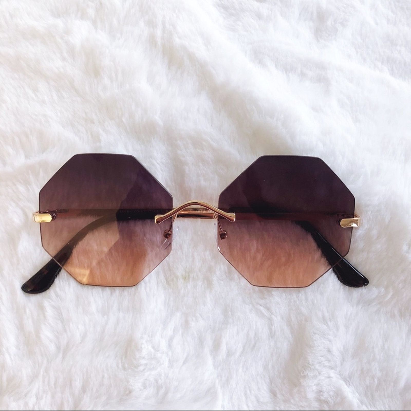 Other Alaiya Purple Octogonal Ombre Sunglasses Size ONE SIZE - 1 Thumbnail