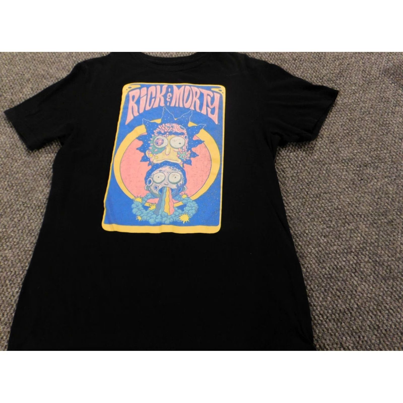 Swims Rick & Morty Mens Shirt Mildu Black T-Shirt Crew Neck Short Sleeve Logo Graphic Adult Swim Cotton Knit Regular M Colorful 90s? Size US M / EU 48-50 / 2 - 4 Thumbnail