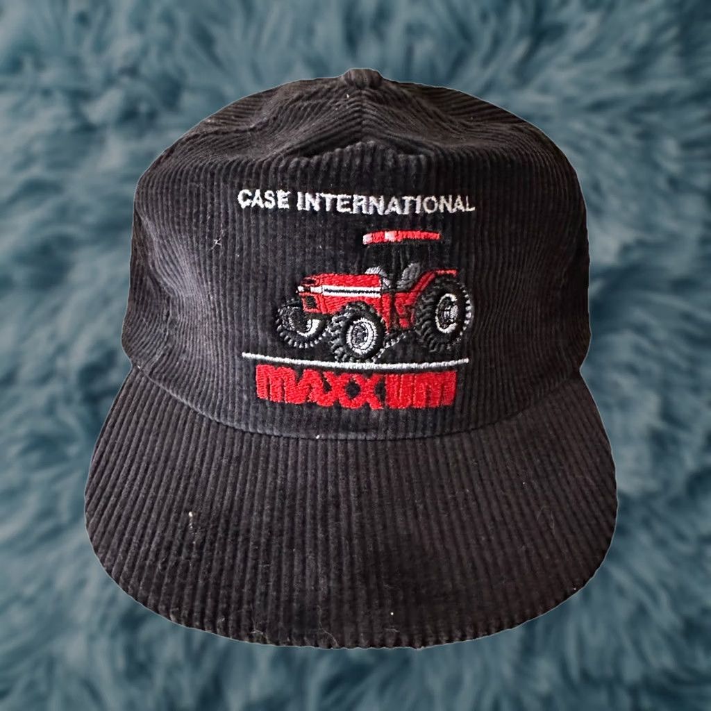Vintage VINTAGE 80s Case International Harvester Trucker Hat Corduroy Snapback Cap Baseball Cap Adjustable Unisex Adults Black NWOT Size ONE SIZE - 1 Thumbnail