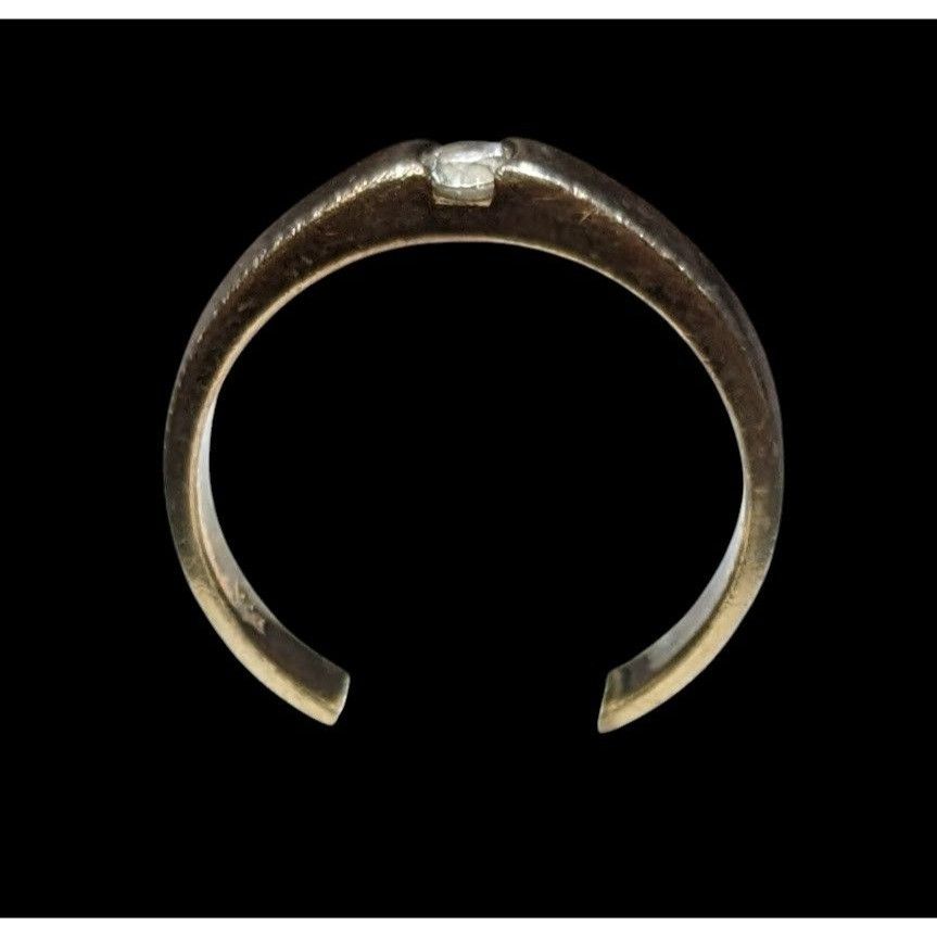 Other Minimalist Gold Tone Over Sterling Silver Single Cubic Zirco Size ONE SIZE - 5 Thumbnail