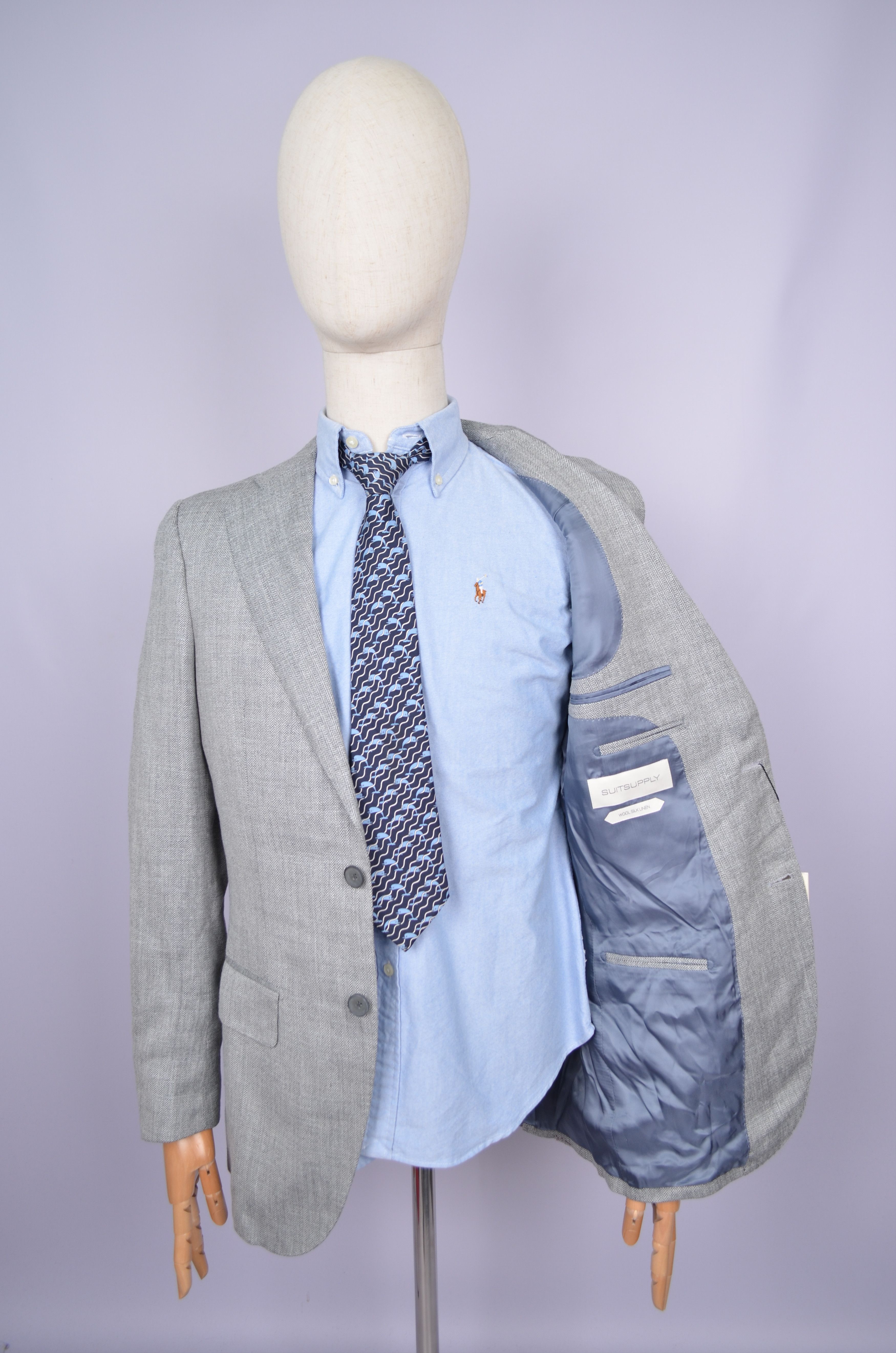 Suitsupply SUITSUPPLY Lazio Ethomas Wool Silk Linen Suit Grey US36 Size 36R - 13 Thumbnail