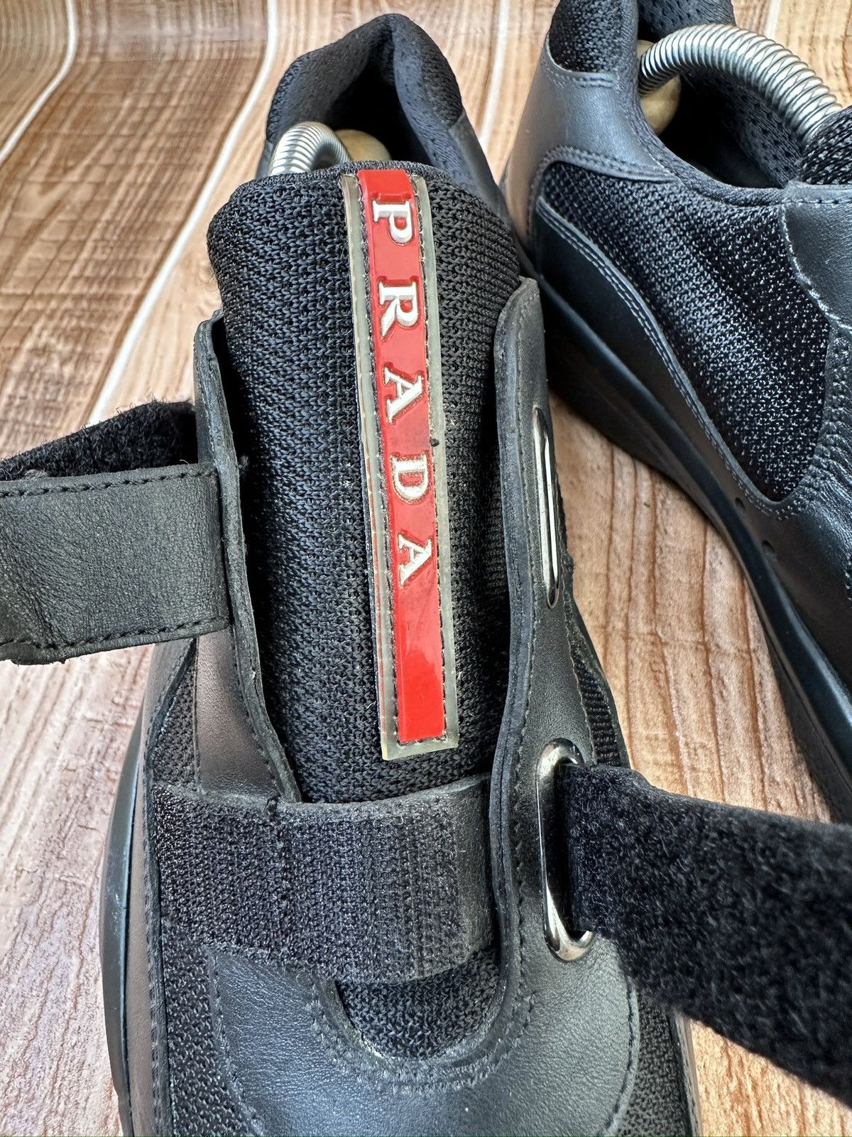 Prada Prada Americas Cup Velcro Straps Red Tab Leather Sneaks Size US 7.5 / EU 40-41 - 11 Thumbnail