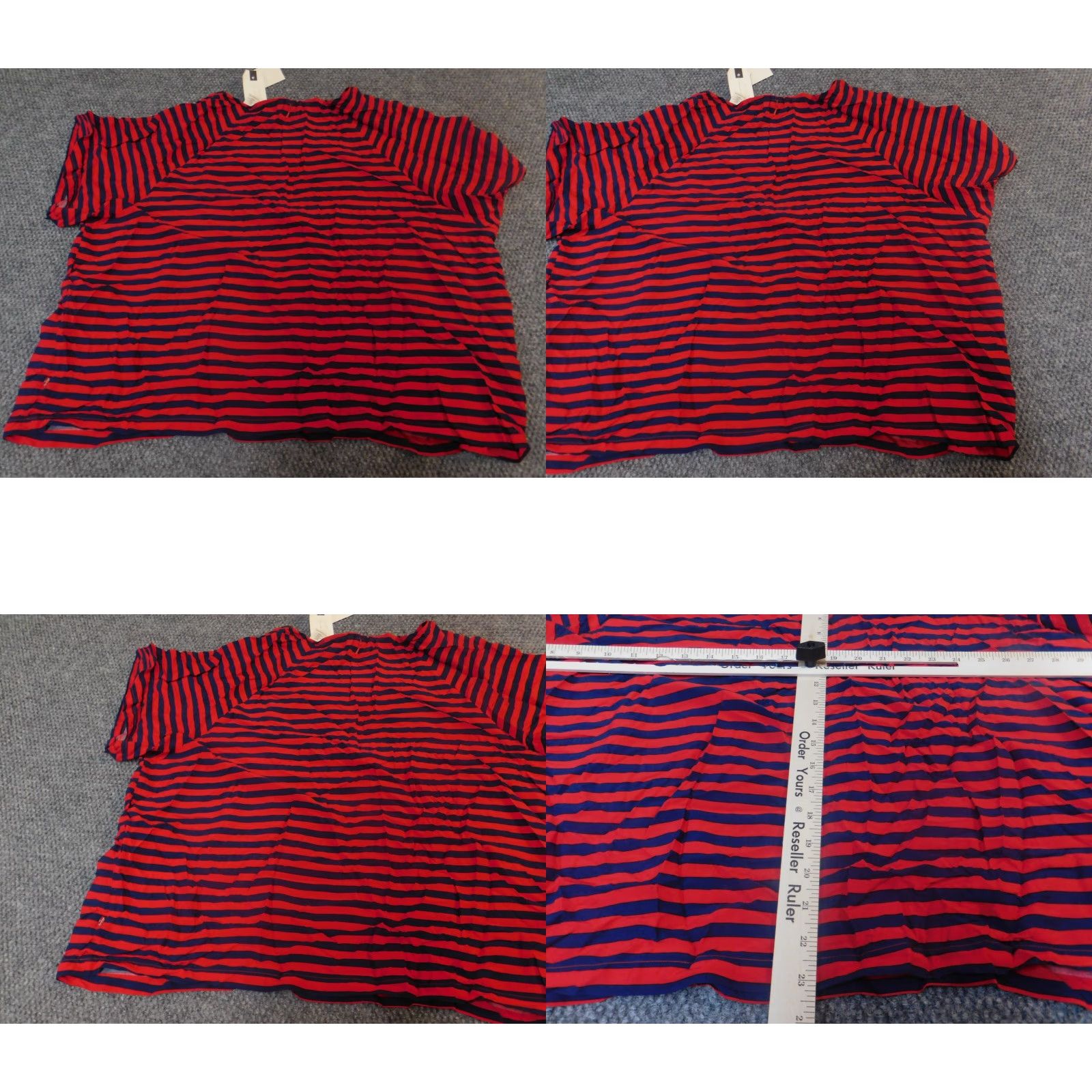 Levi's Levi's Blouse Shirt 3X Women Red Striped Viscose Rayon Zip Crew Neck Short Sleeve Casual Regular Plus Size Women Mens? Size XXL / US 16-18 / IT 52-54 - 8 Thumbnail