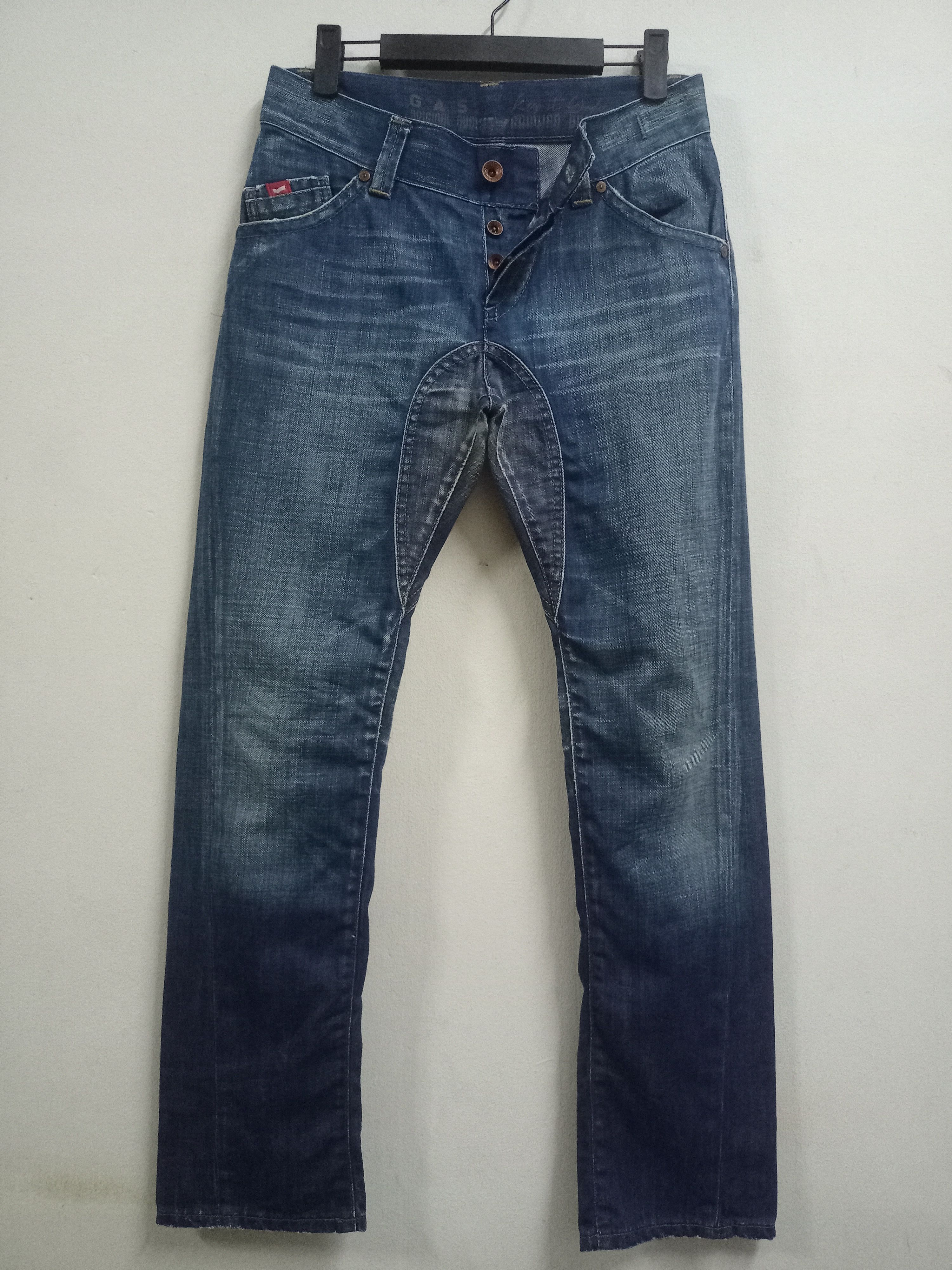 GAS Vintage Gas Spiderman Mask Design Blue Wash Curve Leg Jeans Size US 28 / EU 44 - 4 Thumbnail