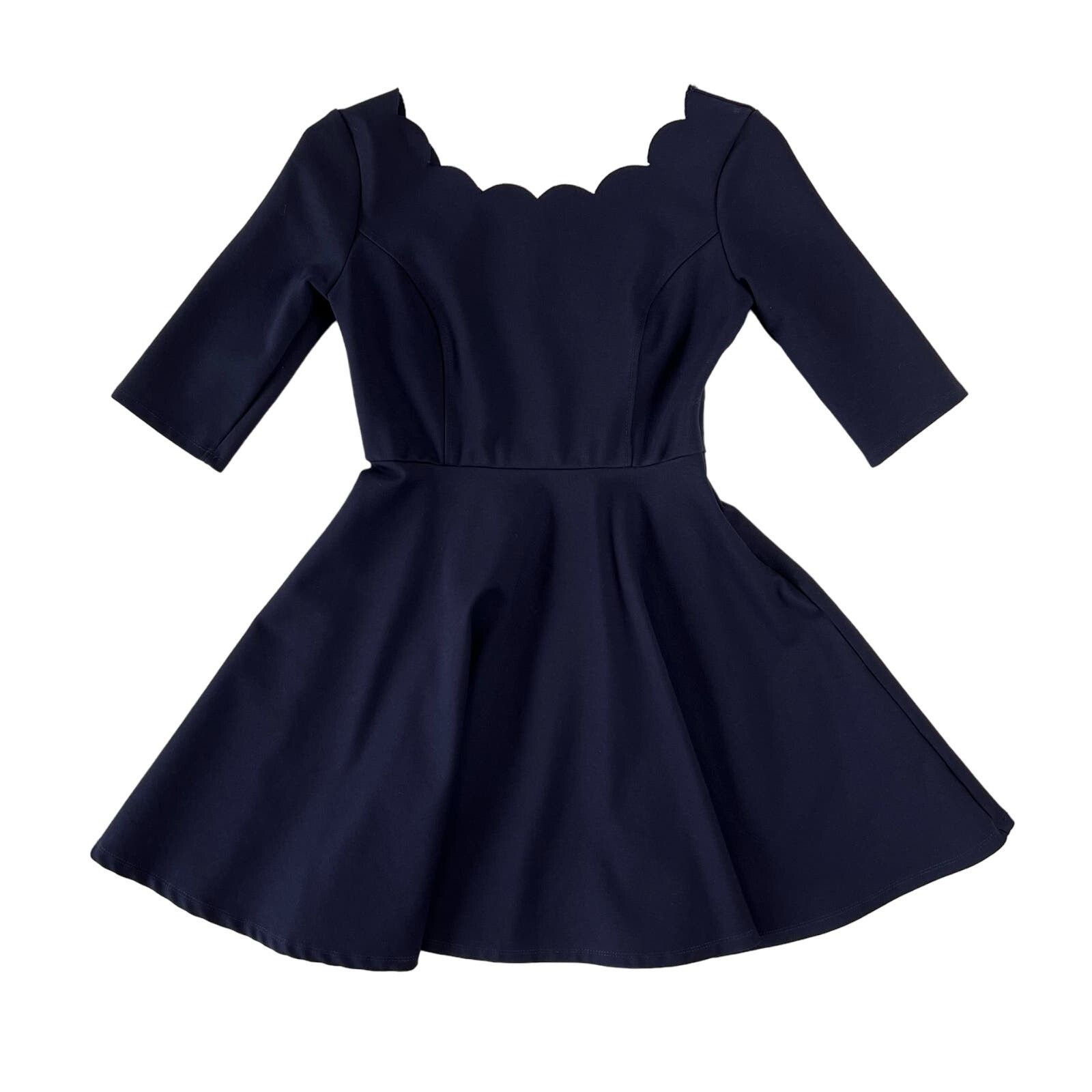 Other Lulus Women's Medium Tip The Scallops Navy Mini Dress Cute Size M / US 6-8 / IT 42-44 - 2 Thumbnail
