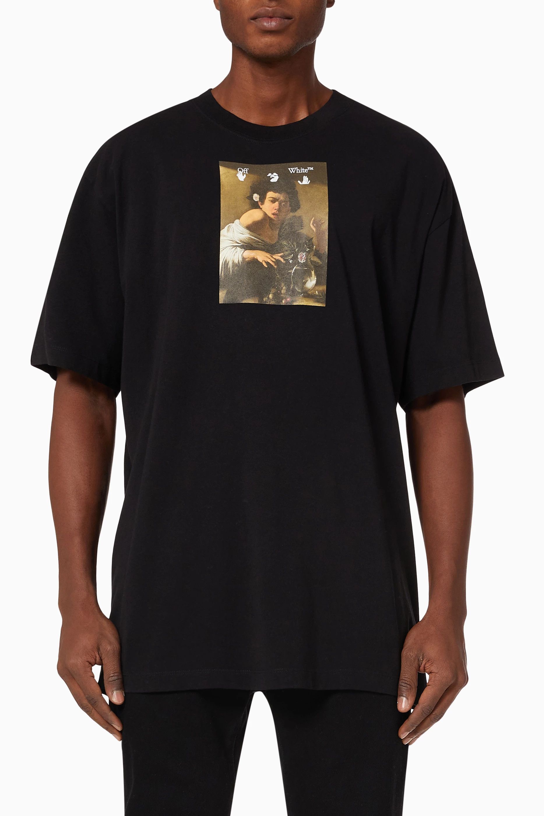 Off-White Black Caravaggio Boy Skate Oversized T-Shirt Size XS / US 0-2 / IT 36-38 - 2 Thumbnail