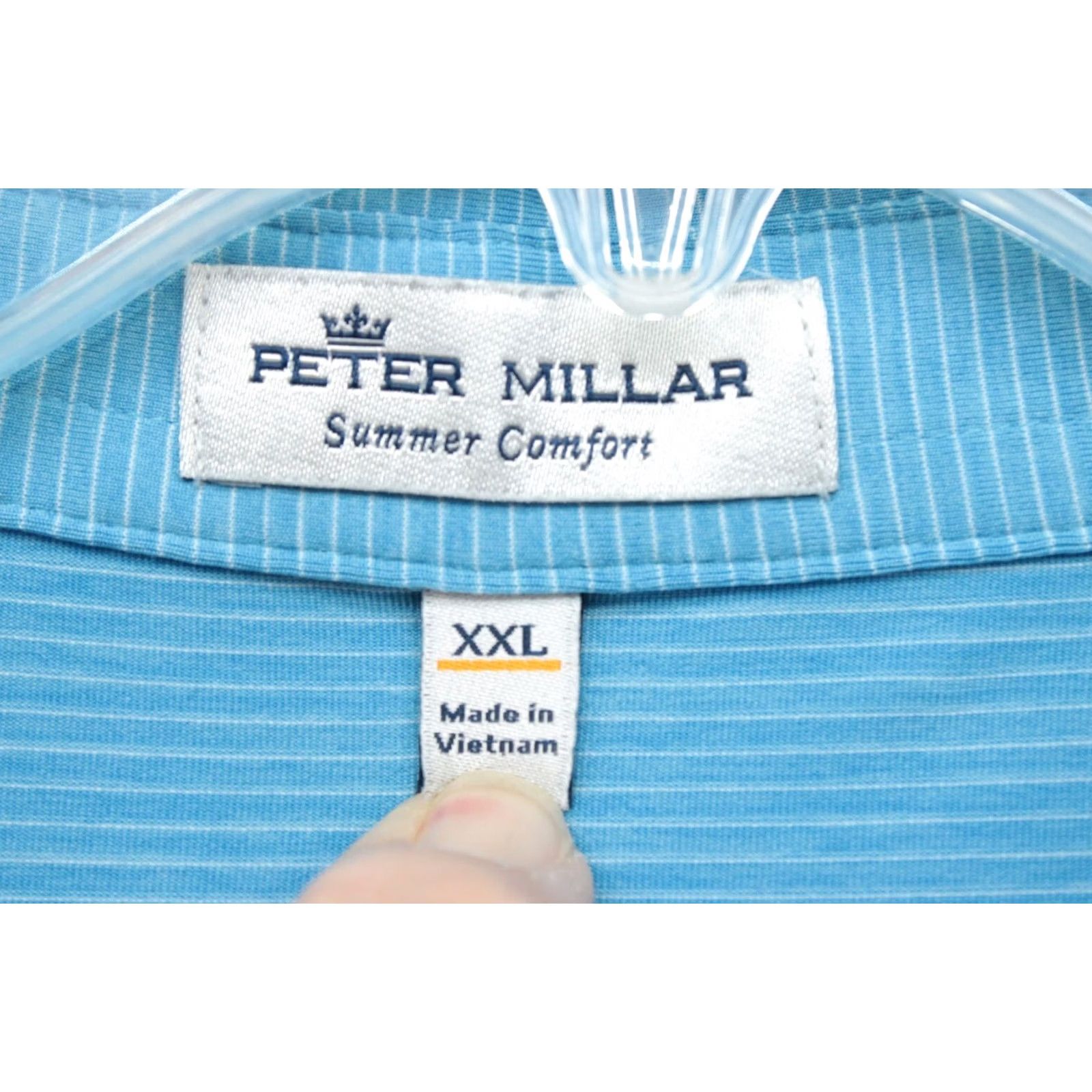 Peter Millar Peter Millar Summer Comfort Polo Shirt Mens XXL Blue Striped Performance Stretch Polo Size US XXL / EU 58 / 5 - 5 Thumbnail