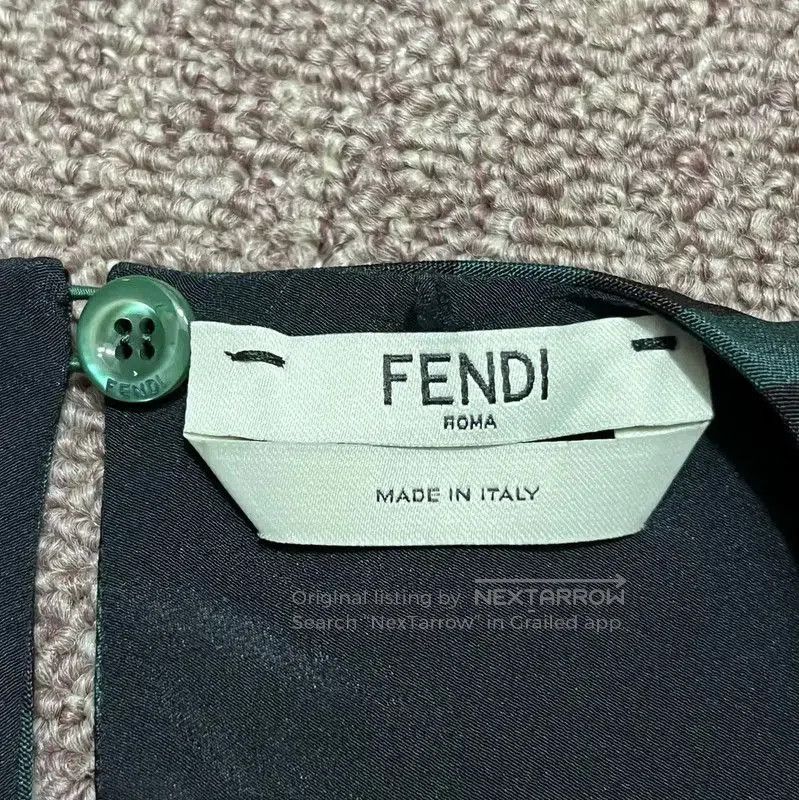 Fendi Fendi Green Striped Silk Ruffle Long Sleeve Top . Size M / US 6-8 / IT 42-44 - 4 Thumbnail