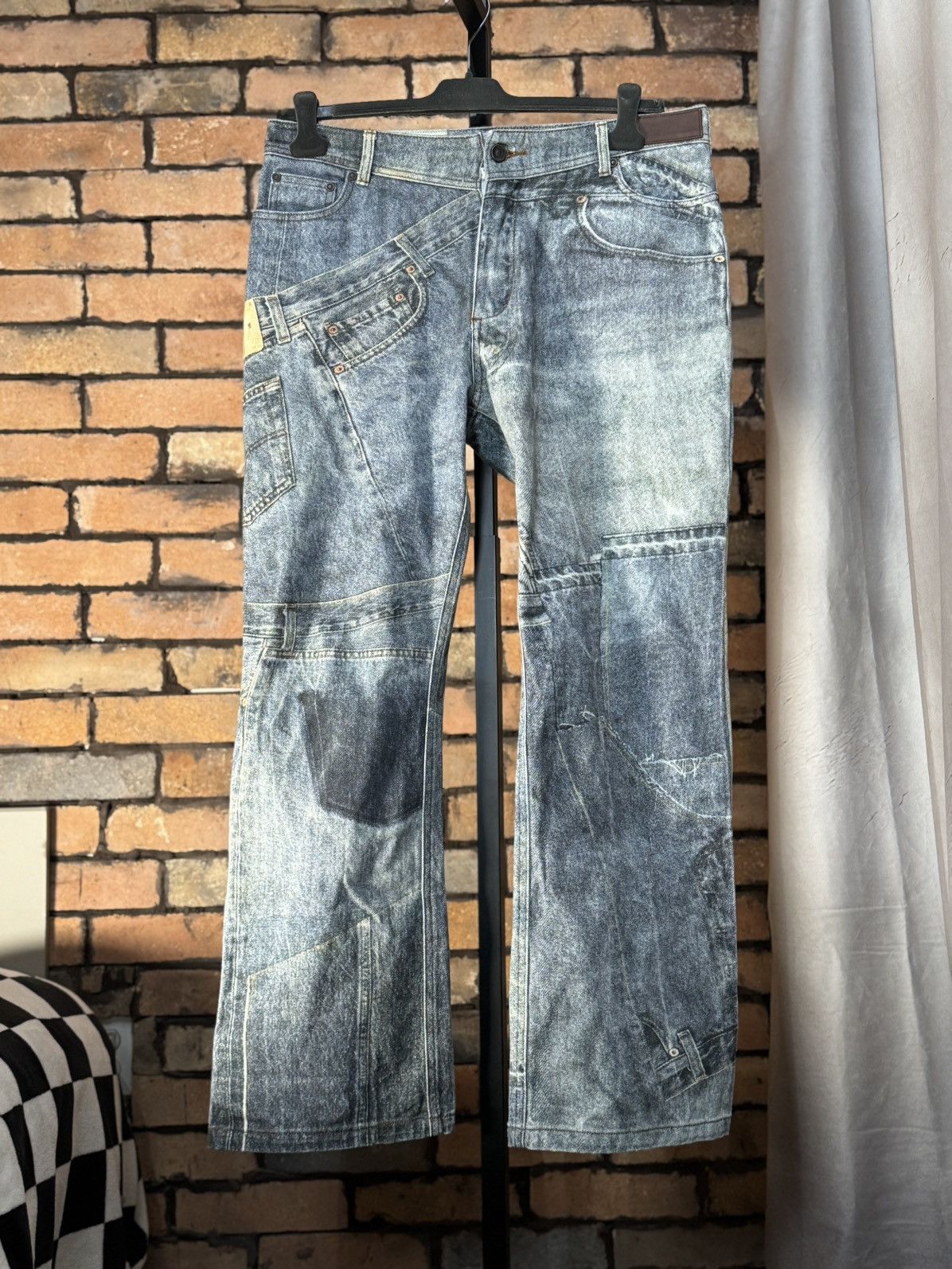 Andersson Bell $459 TROMPE L’OEIL PRINTED DENIM JEANS FLARED LEG BOOT CUT Size US 36 / EU 52 - 1 Thumbnail