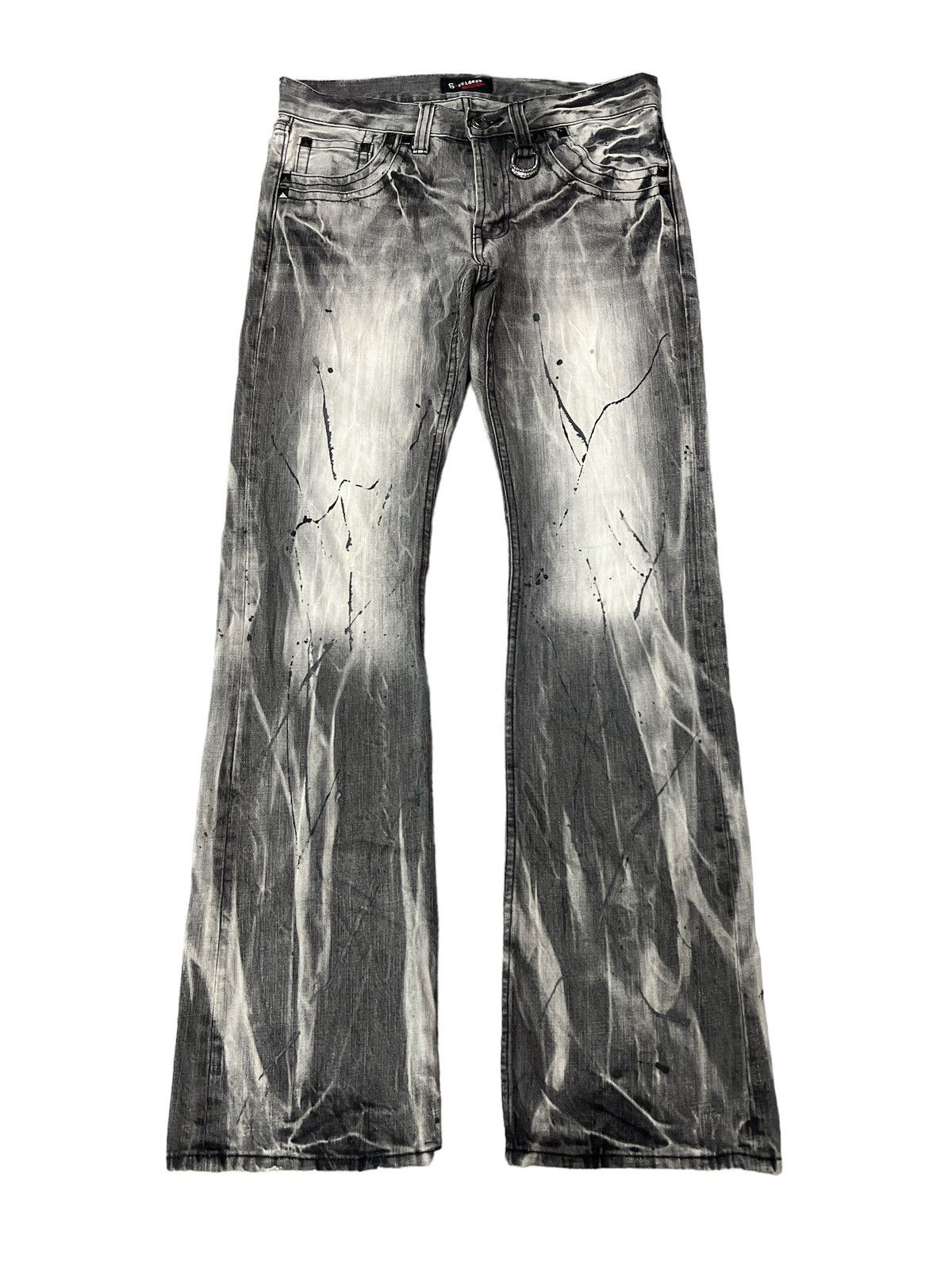 FLARED💥SORRIDERE SPLATER DISTRESSED DENIM PANT