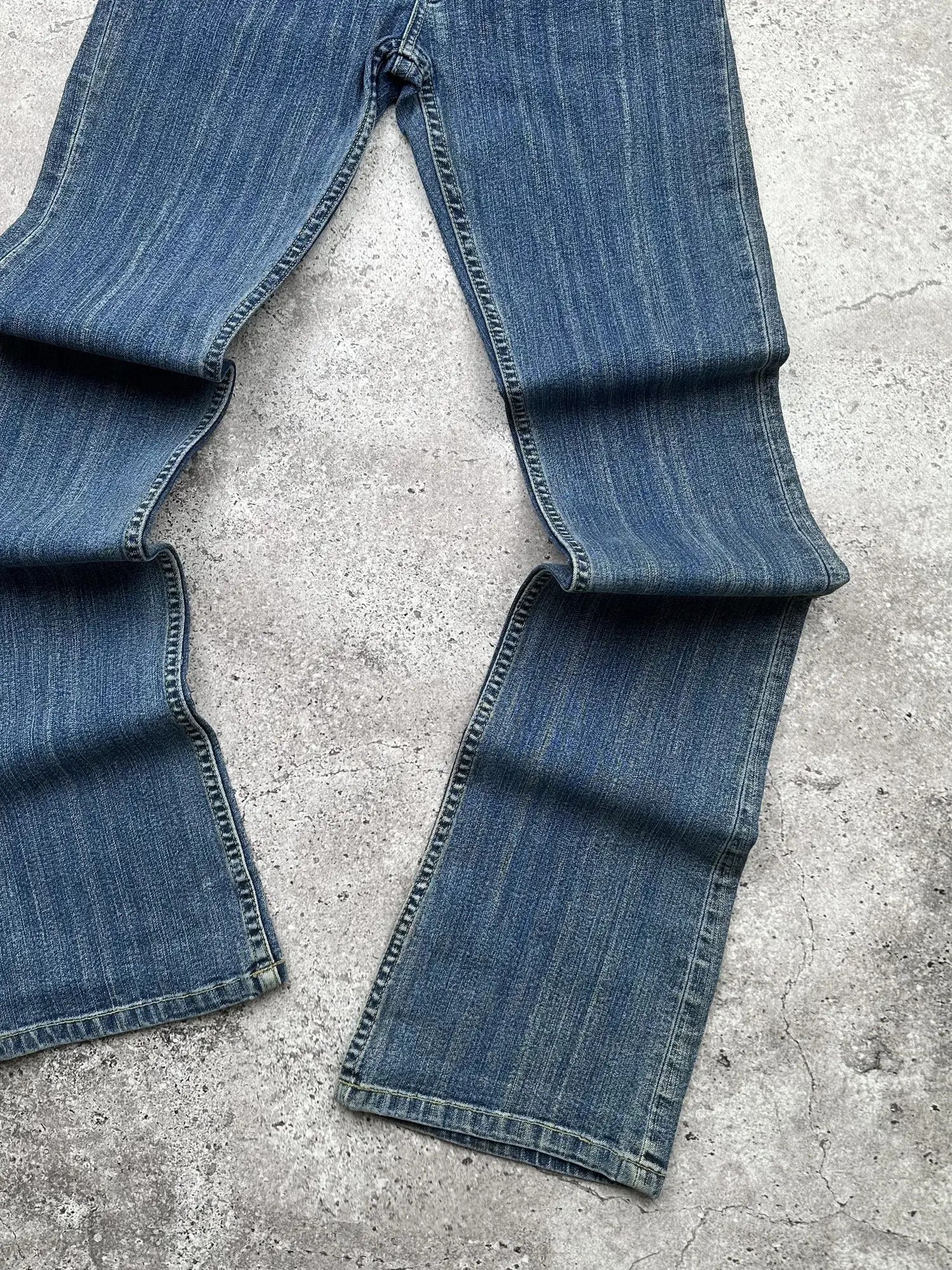 Japanese Brand Vintage Striped Flare Jeans C412(V389) Size 25" / US 0 / IT 36 - 4 Thumbnail