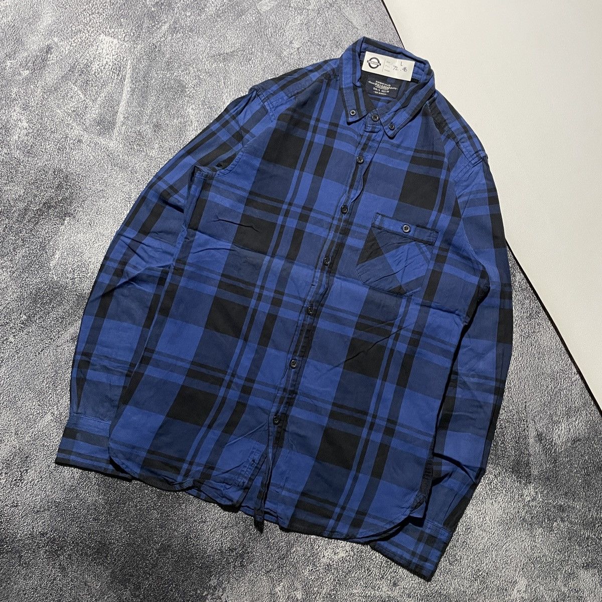 Pull & Bear Flannel Pull & Bear Blue Dominan Size US L / EU 52-54 / 3 - 2 Thumbnail