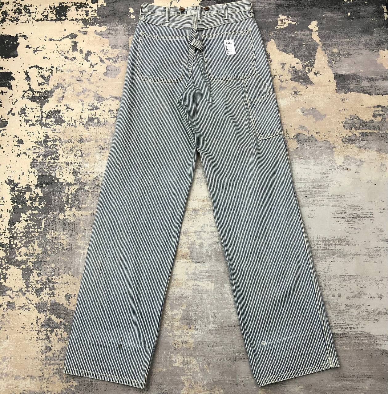 Other P450 VTG BLUE WAY WORKWEAR DISTRESSED HICKORY STRIPED PANTS Size US 28 / EU 44 - 2 Thumbnail
