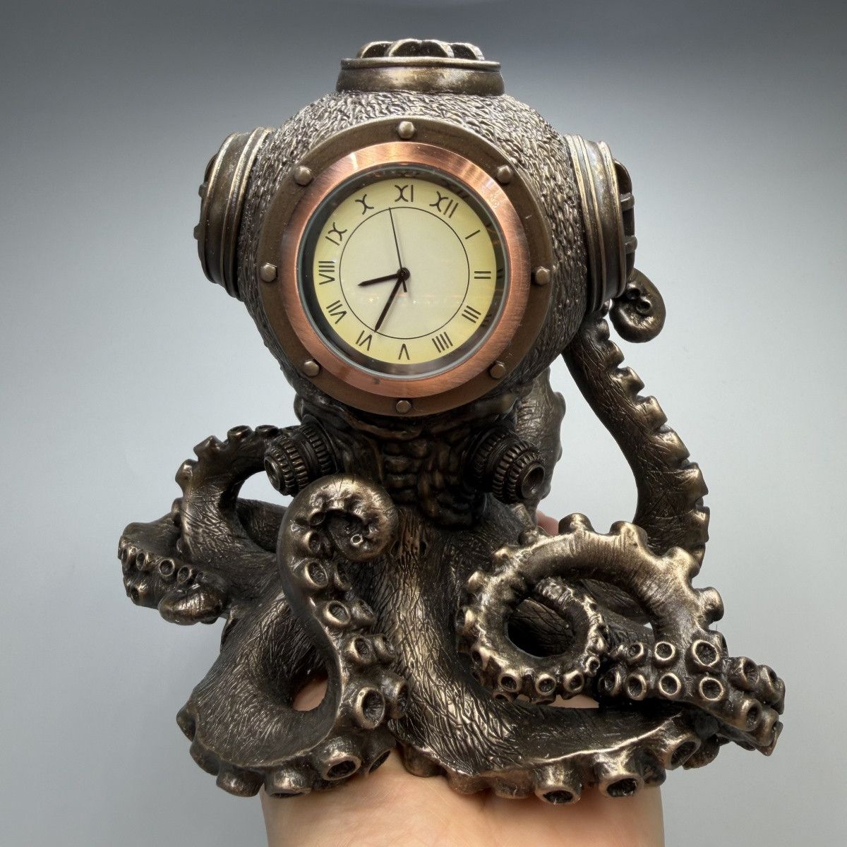 Other Octopus Desk Clock Bronze Steampunk Nautical Quartz Statue Size ONE SIZE - 1 Thumbnail