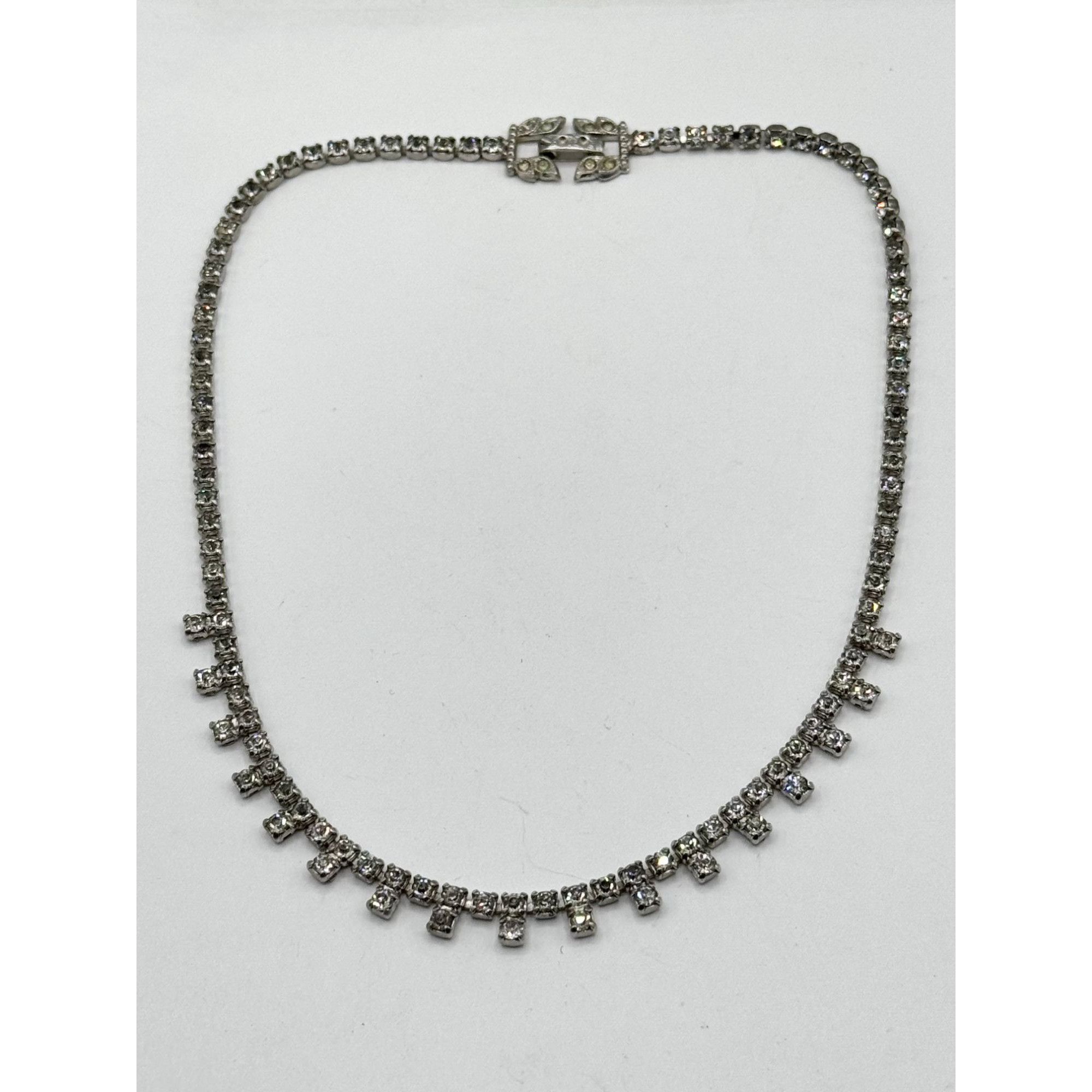 Vintage Art deco estate rhinestone collar necklace Size ONE SIZE - 4 Thumbnail