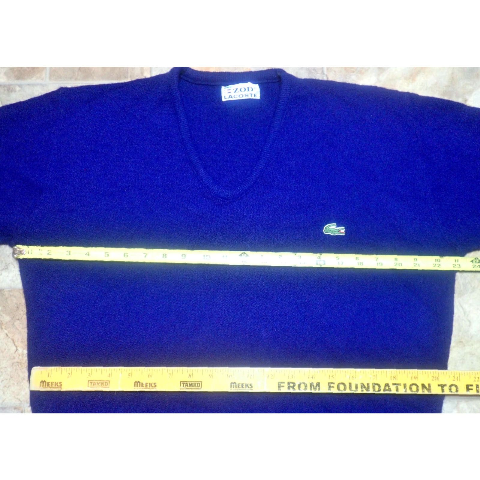 Izod VINTAGE Izod Lacoste Navy Pullover Knit Sweater Men’s M Navy Blue 1970s 80s USA Wool? Size US M / EU 48-50 / 2 - 5 Thumbnail