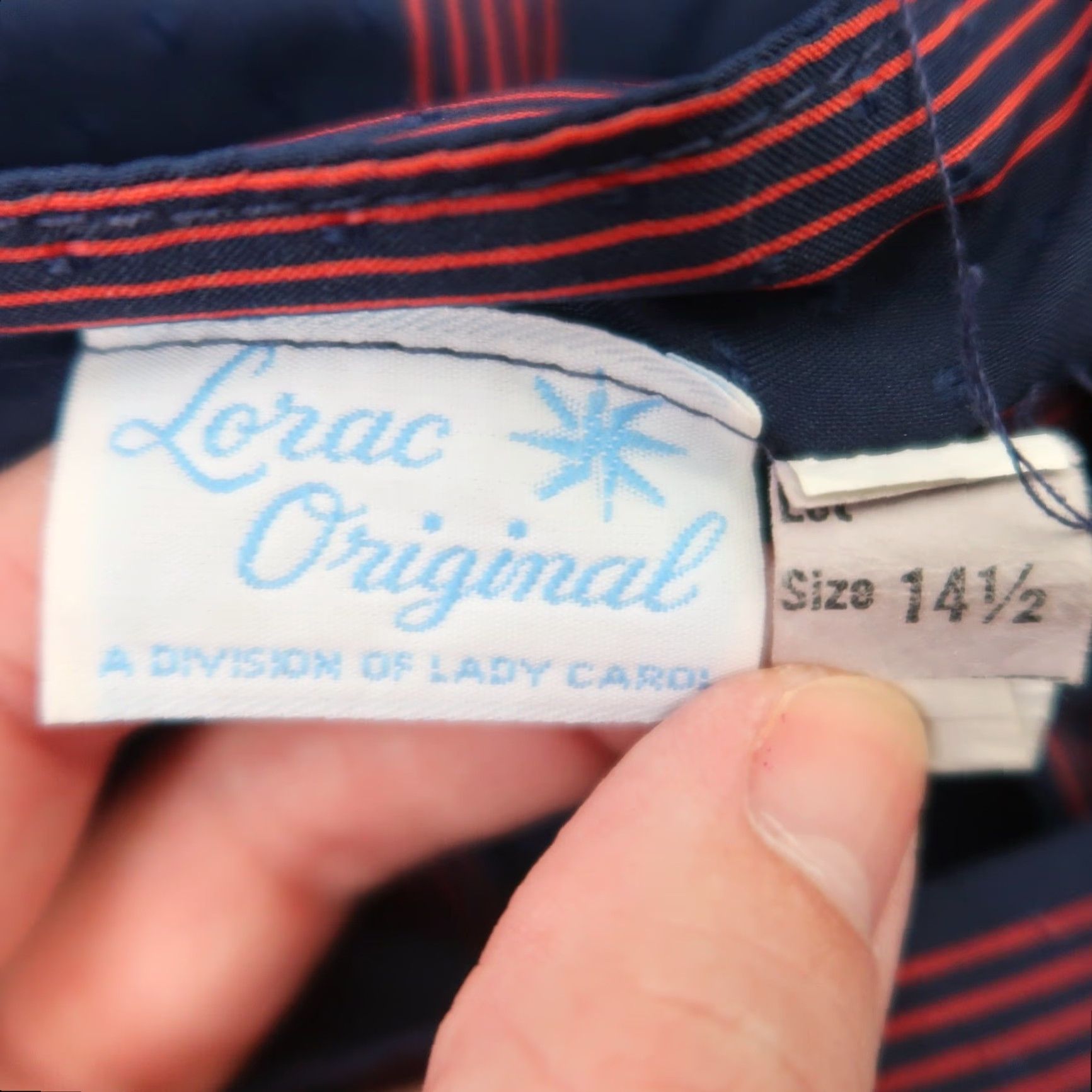 Vintage VINTAGE Lorac Original navy blue and red striped midi dress 14 Long Sleeve Casual 80s Womens Size XL / US 12-14 / IT 48-50 - 5 Thumbnail