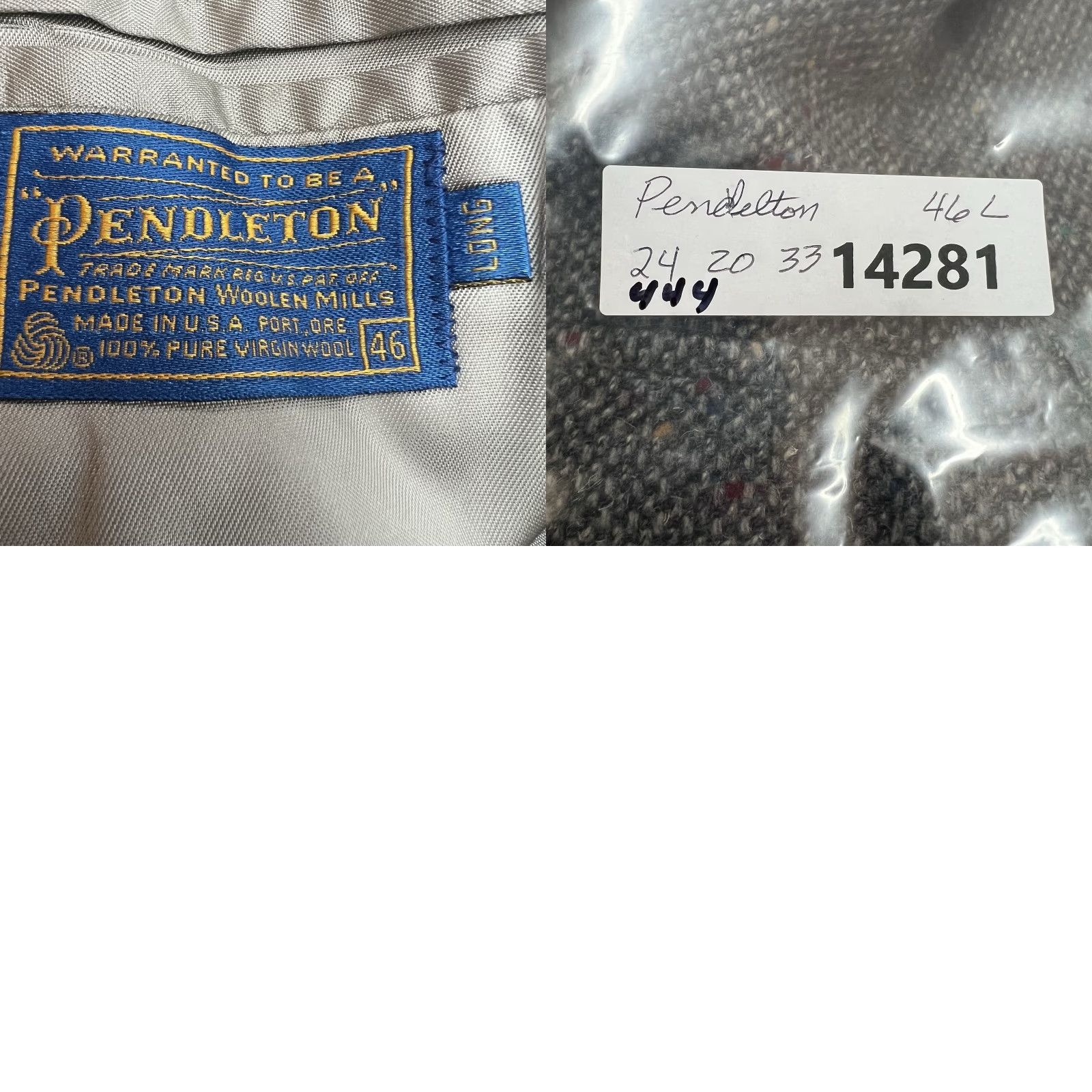 Pendleton Vintage Pendleton Men’s Wool Sport Coat Jacket 46 Gray Western Tweed Herringbone Single-Breasted Size 46R - 8 Thumbnail