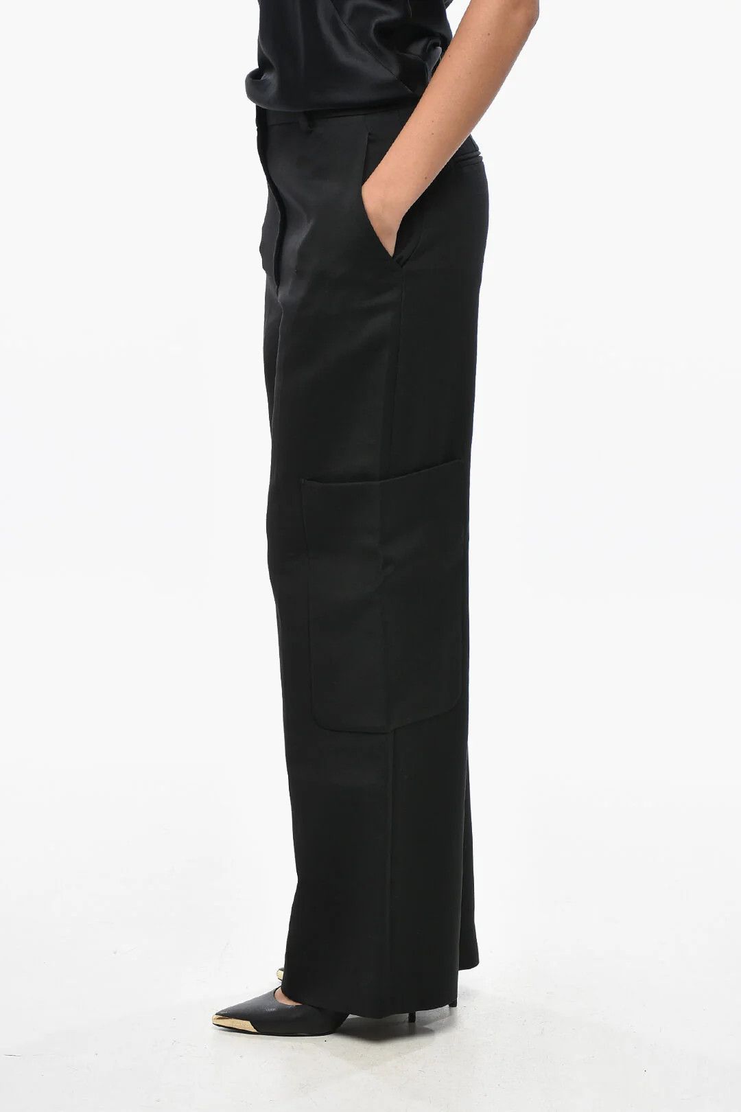 KHAITE og1mm0426 High-Rise Cargo Pant in Black Size 28" / US 6 / IT 42 - 3 Thumbnail