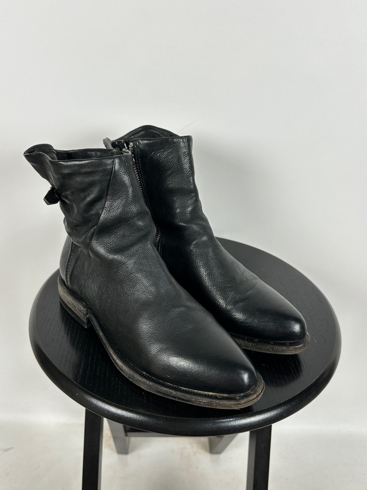 A.S.98 A.S.98. Airstep Black Leather Biker Ankle Boots Size US 8 / IT 38 - 3 Thumbnail