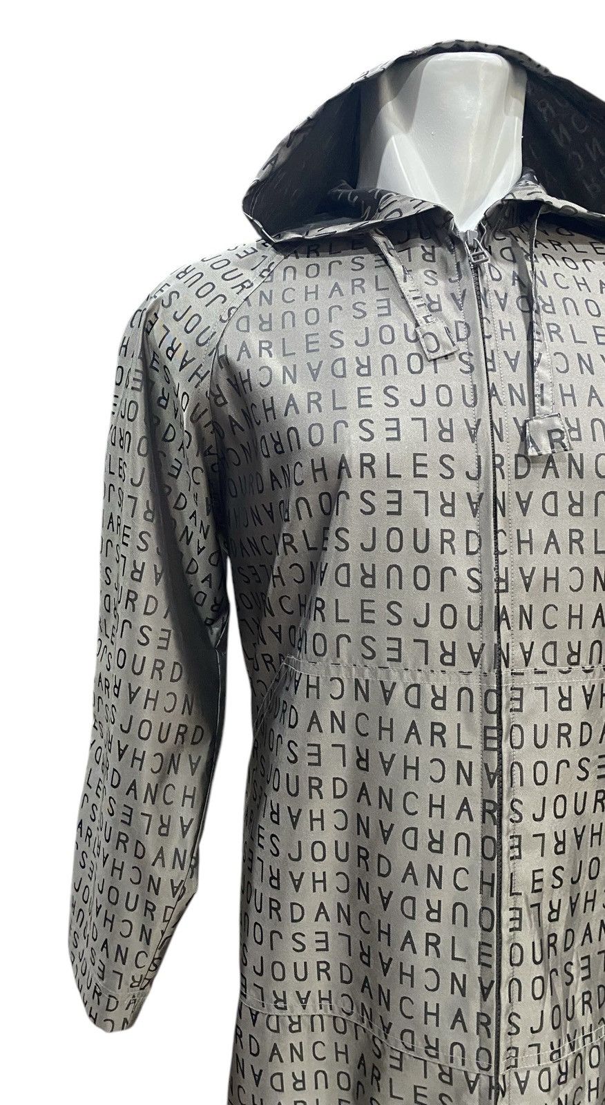 Charles Jourdan × Vintage Rare🔥CHARLES JOURDAN Monogram Parka Long Coat Hoodie Size US L / EU 52-54 / 3 - 5 Thumbnail