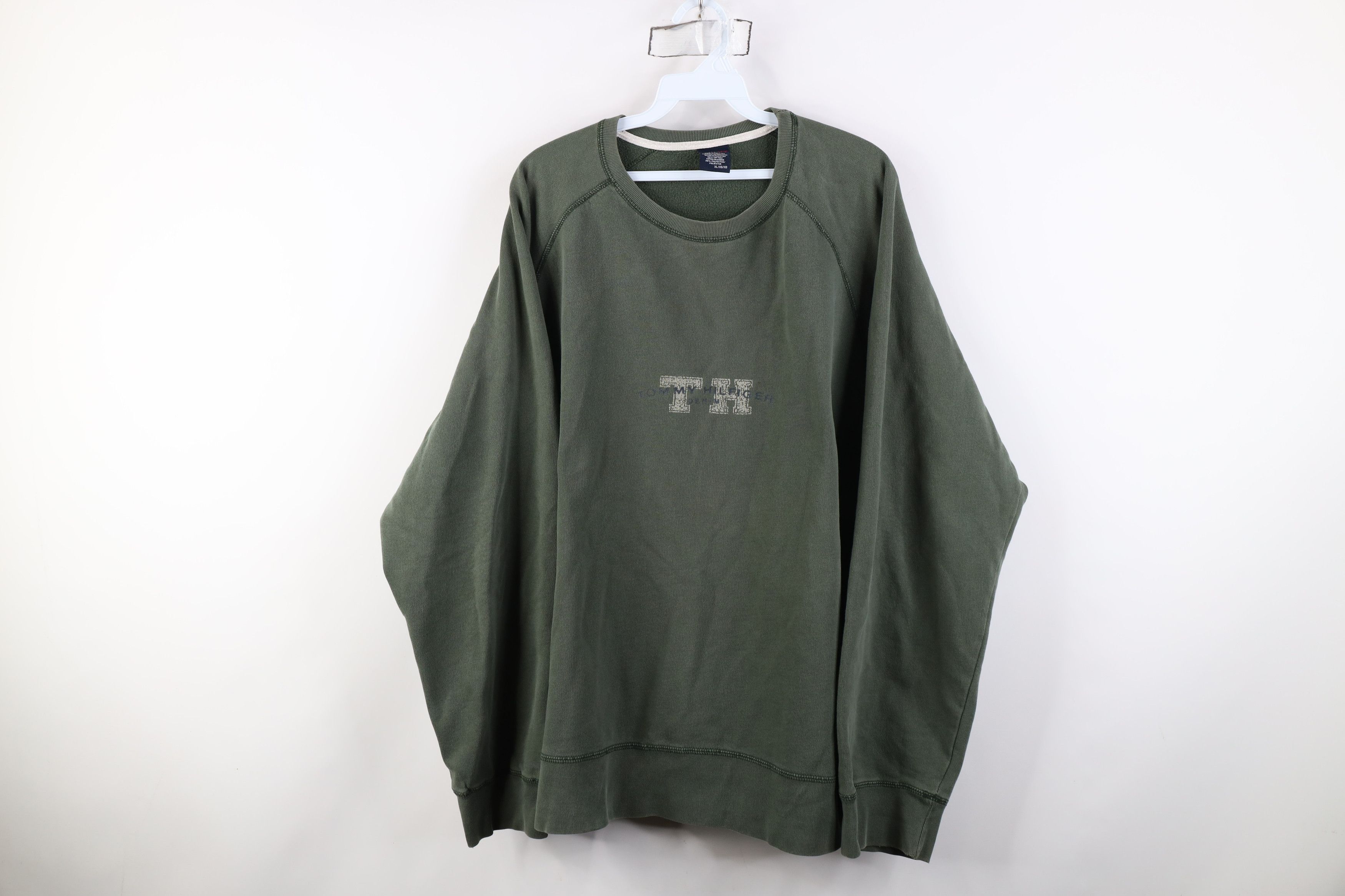 Tommy Hilfiger Vintage 90s Y2K Tommy Hilfiger Crewneck Sweatshirt Green Size US XL / EU 56 / 4 - 1 Thumbnail