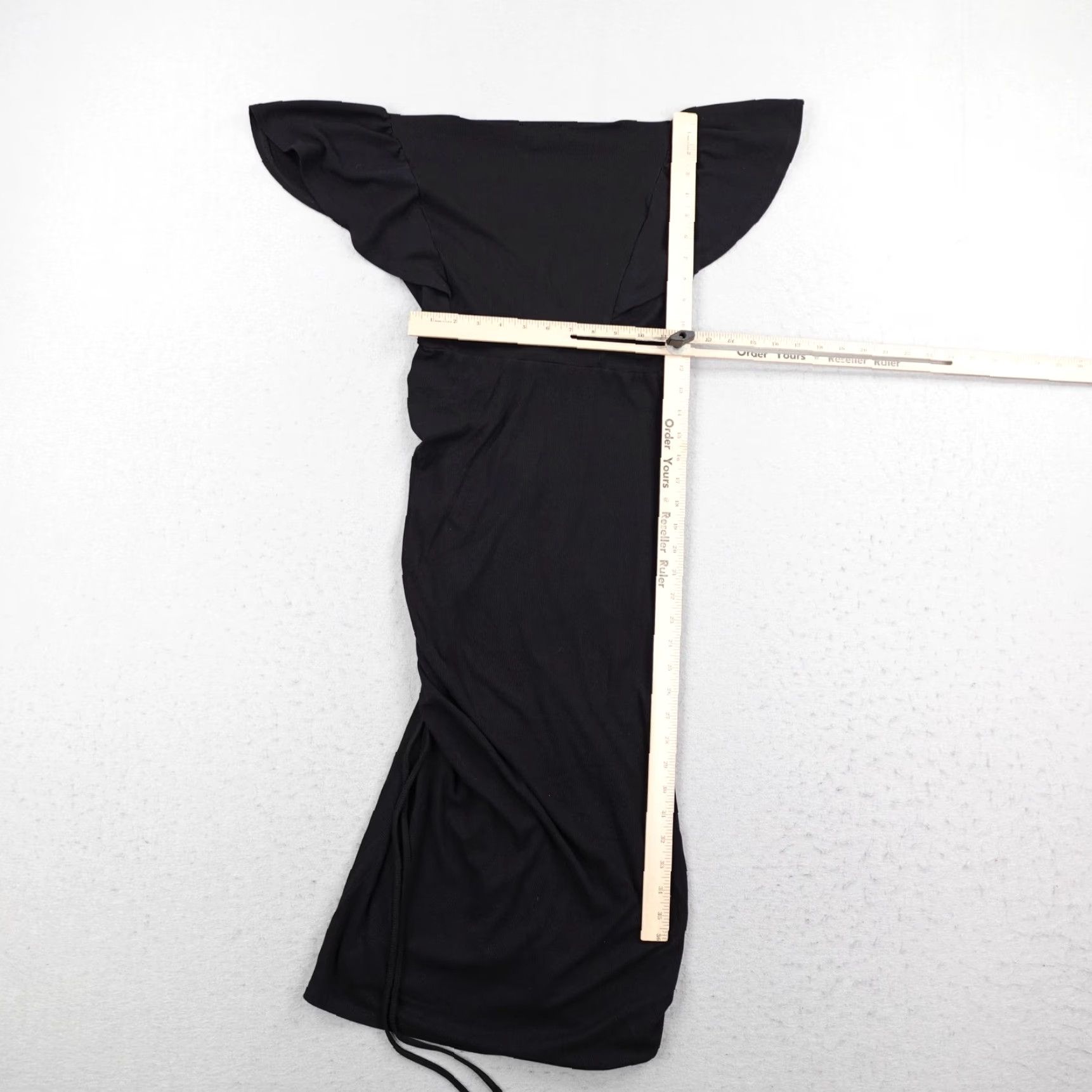 Betsey Johnson Betsey Johnson Dress Womens Small Black Bodycon Midi Wrap Ruched Flex Strech Size S / US 4 / IT 40 - 6 Thumbnail
