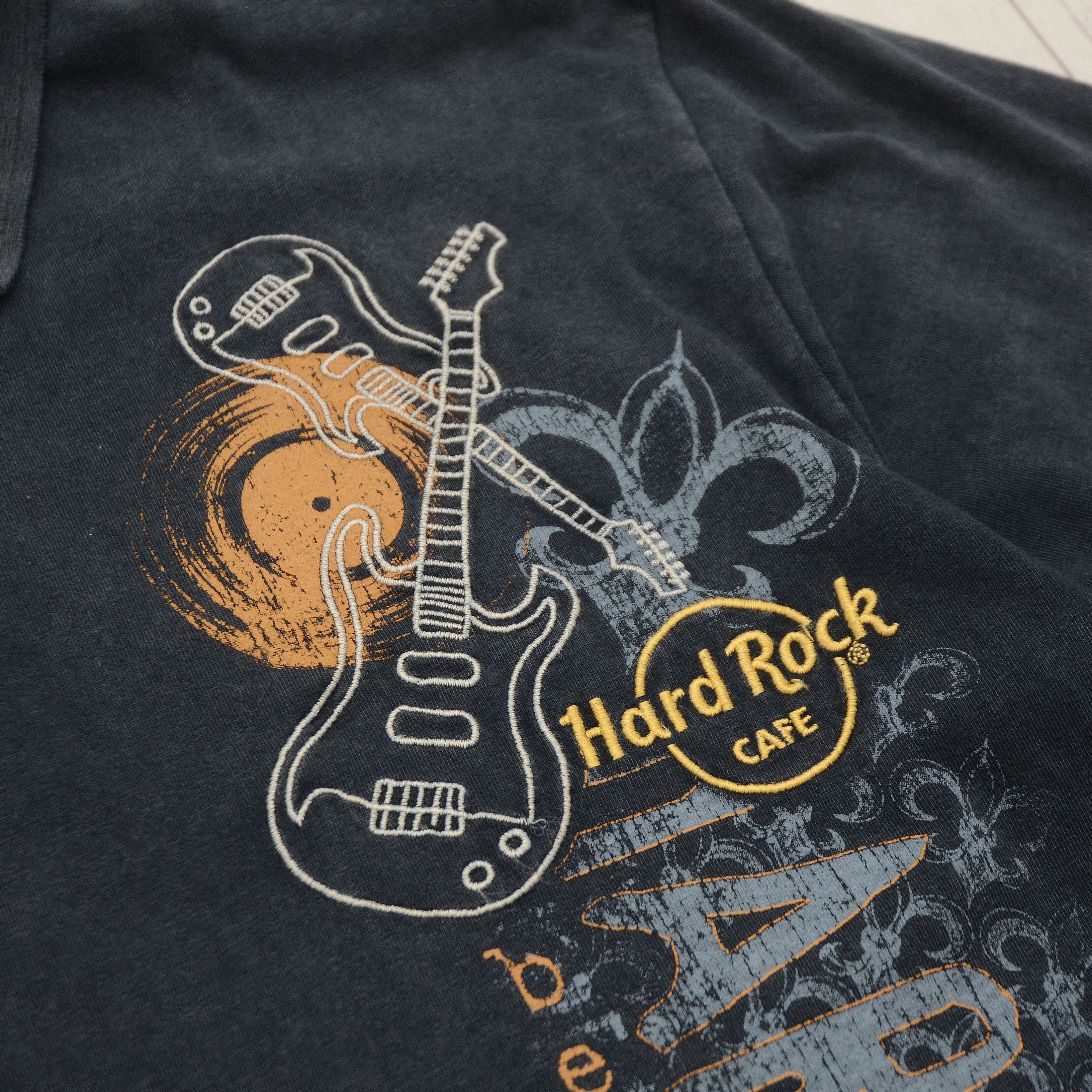Band Tees × Hard Rock Cafe × Vintage Hard Rock Cafe Berlin Polo Vintage Guitar Print Distressed Size US XL / EU 56 / 4 - 8 Thumbnail