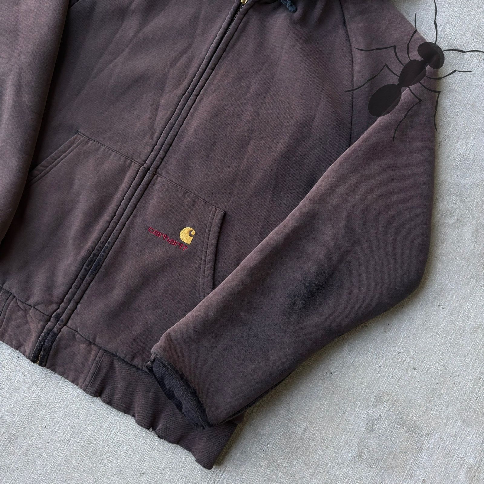 Carhartt × Vintage Carhartt faded black hooded work wear jacket Size US S / EU 44-46 / 1 - 4 Thumbnail
