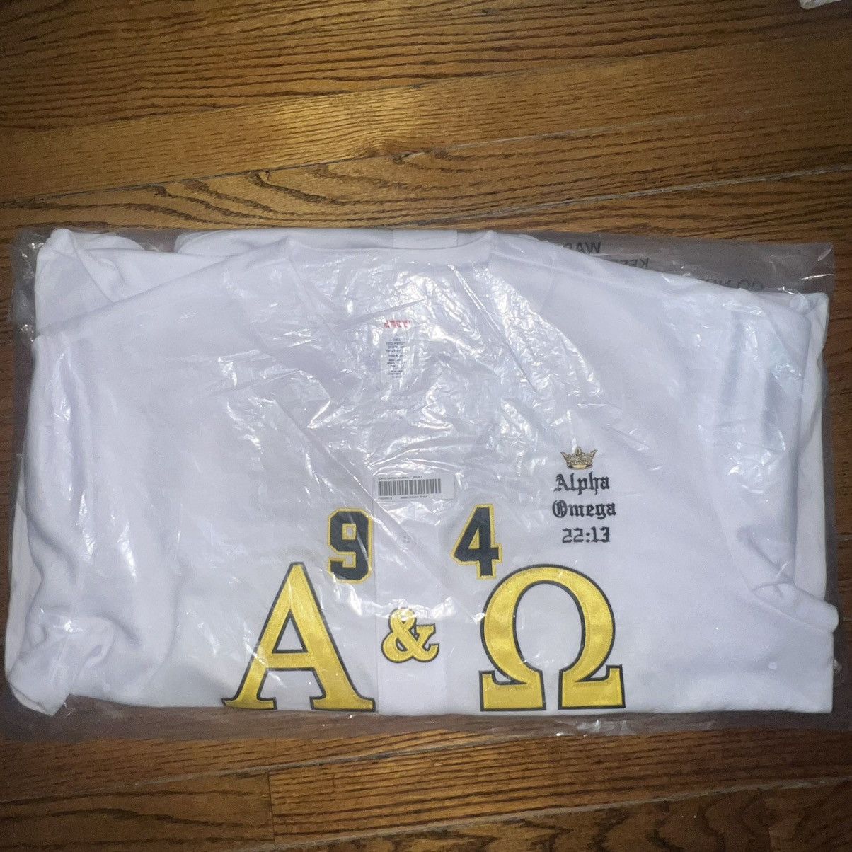 Supreme Supreme Alpha Omega Baseball Jersey White Size: L Size US L / EU 52-54 / 3 - 3 Thumbnail